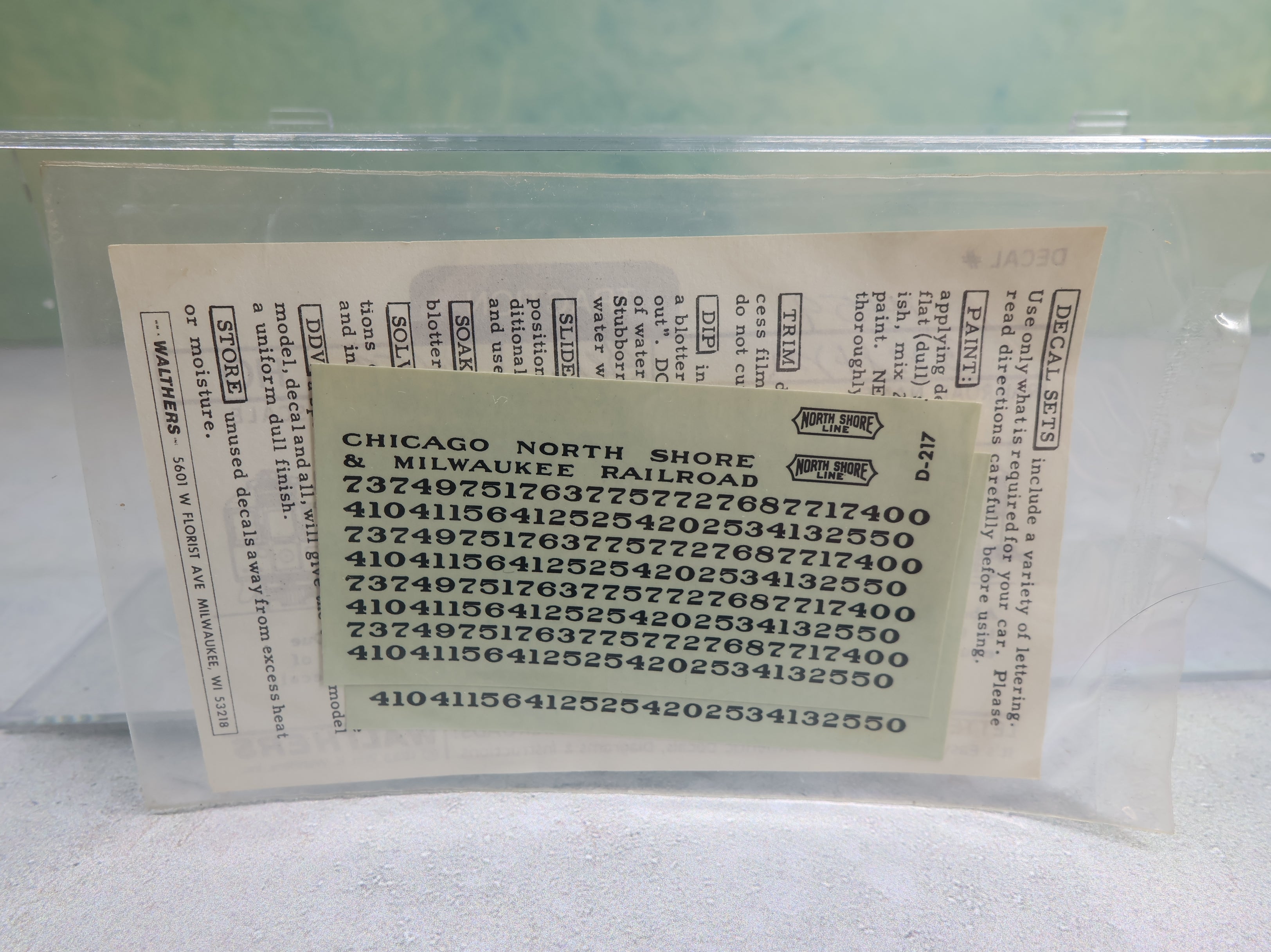 USED Walthers 1459 HO Scale CNS&M Trolley Decal North Shore Line