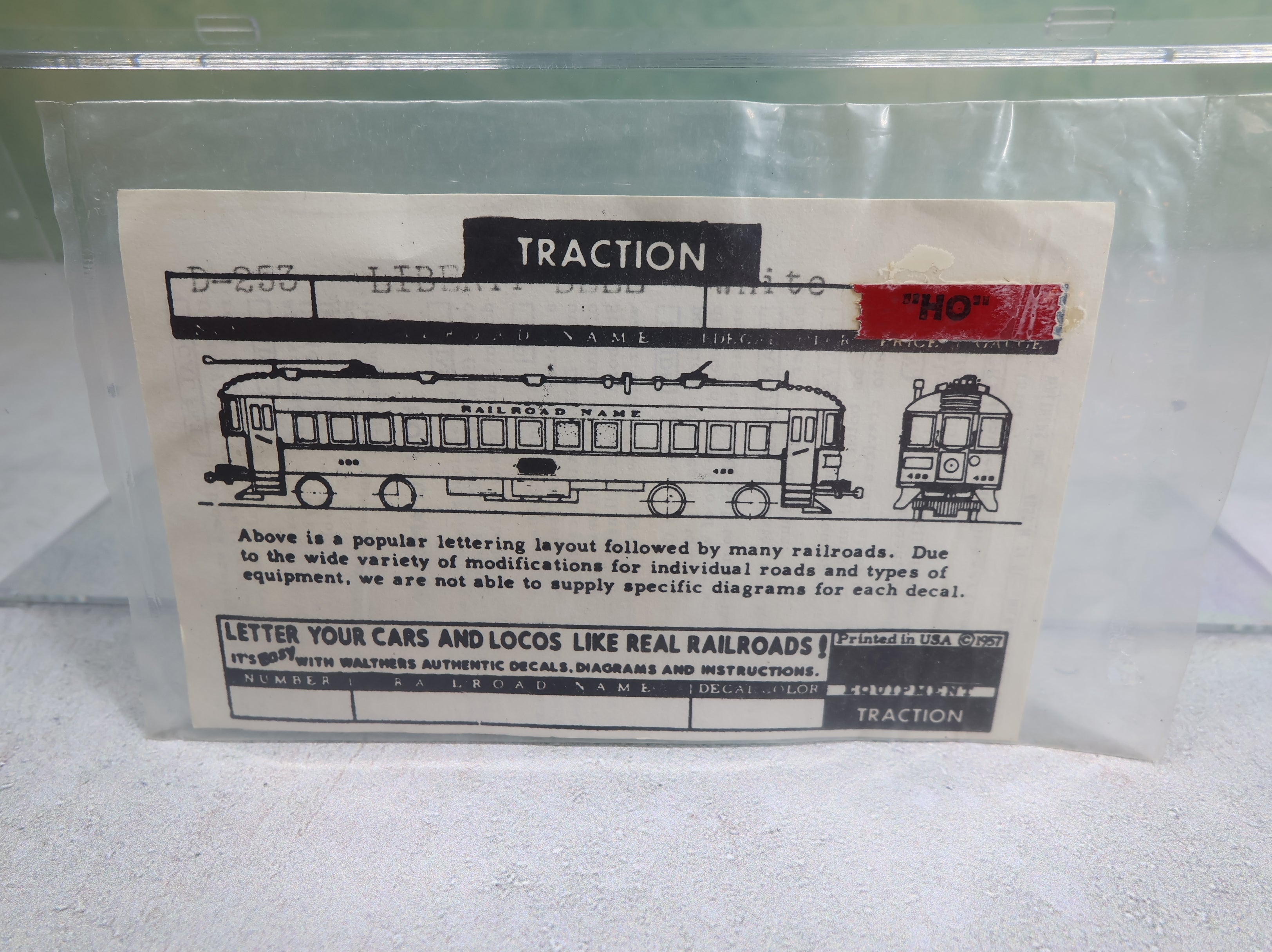 USED Walthers D253 HO Scale Liberty Bell Sacremento Northern Trolley Decal