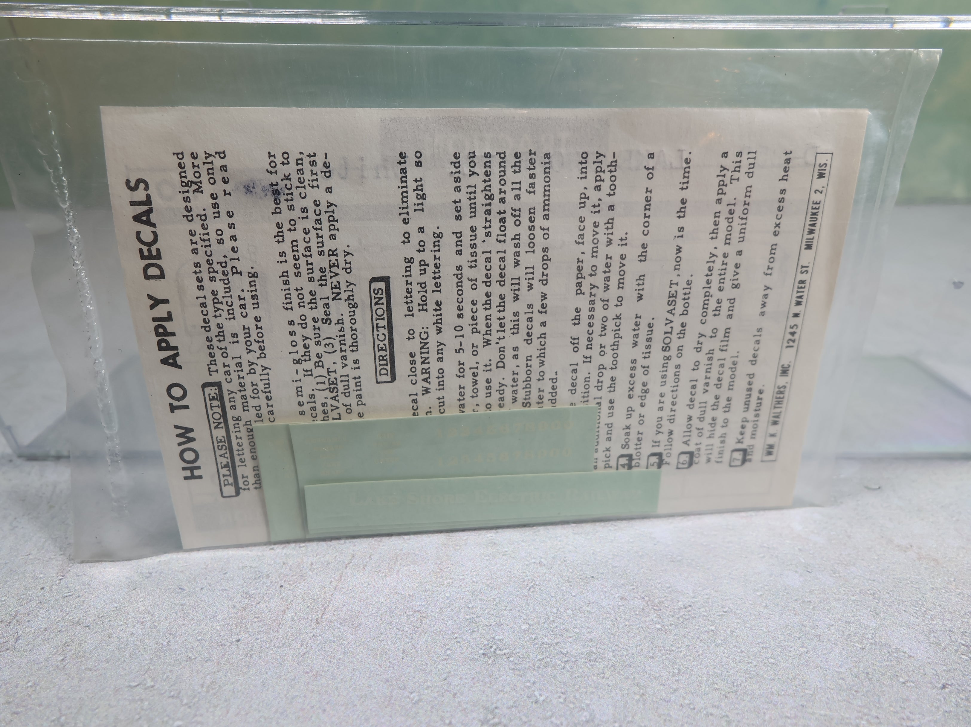 USED Walthers D252 HO Scale Lake Shore Electric Railway Trolley Decal White