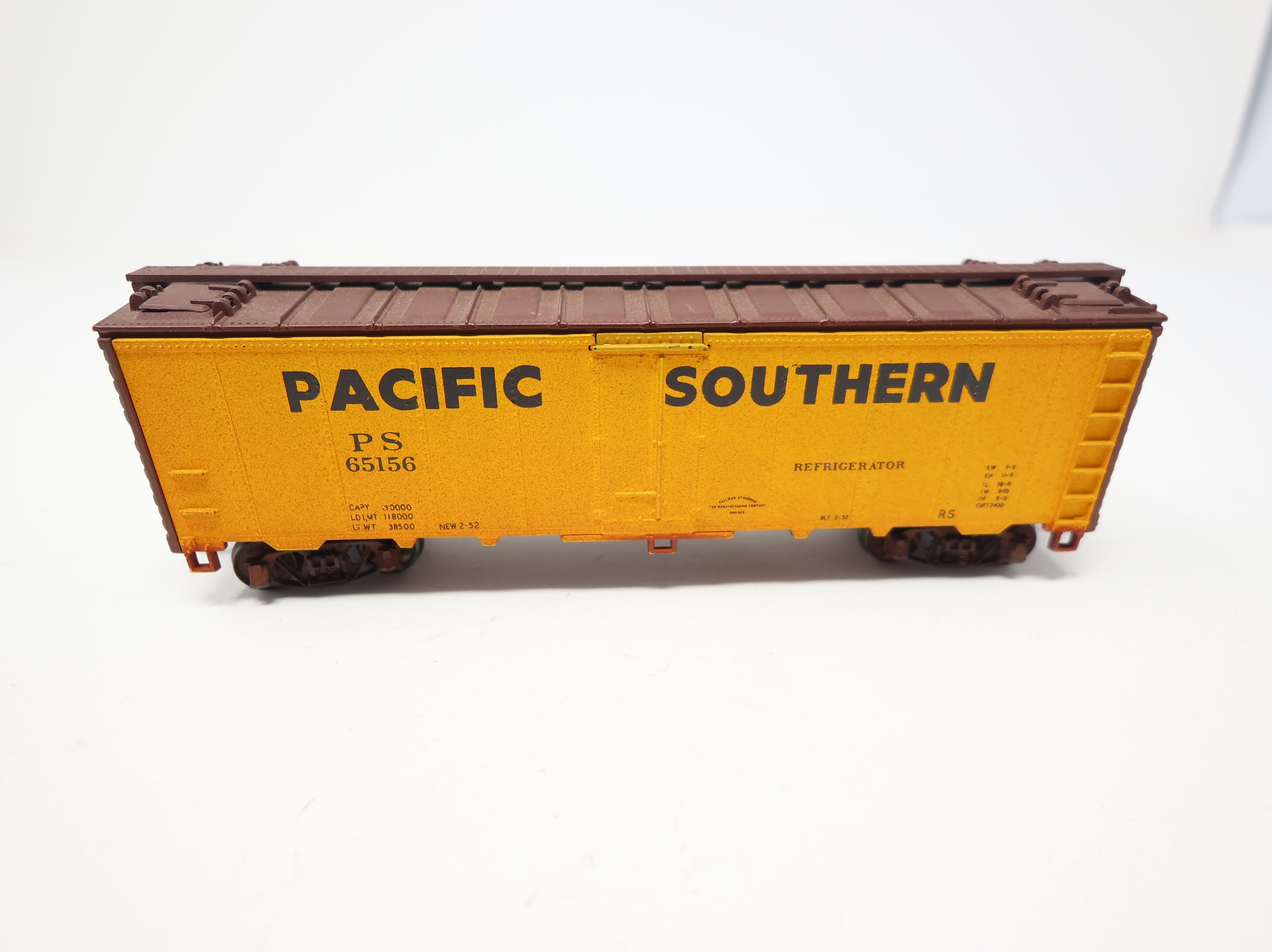 USED Athearn HO Scale 40' Box Car Pacific Southern PS #65156 Weathered Decal