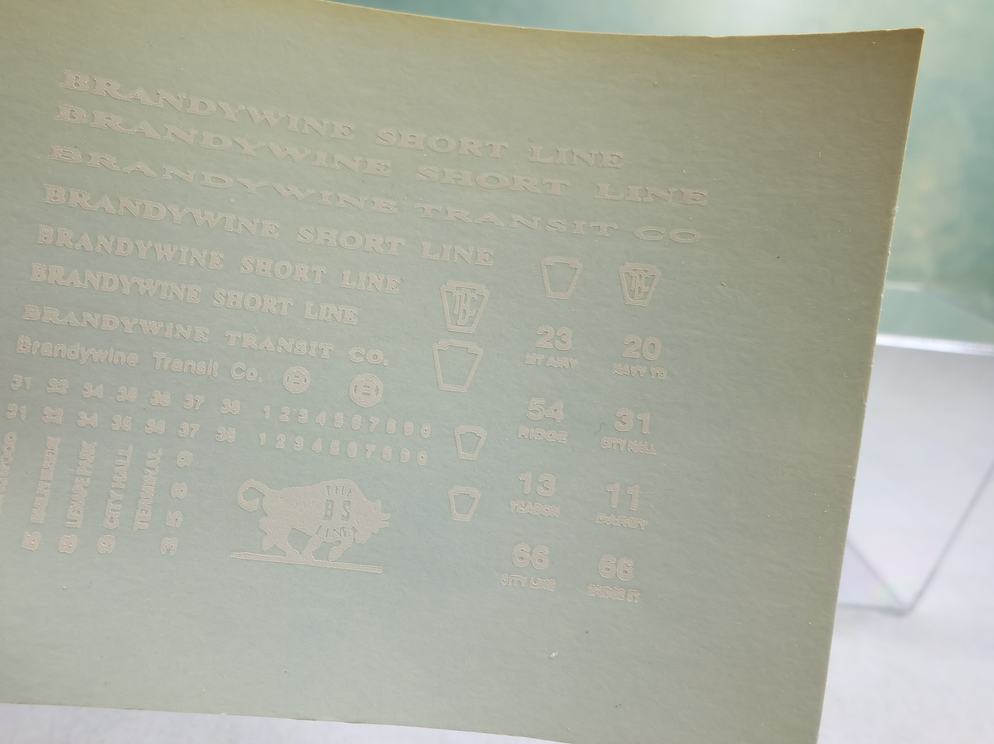 USED HO Scale Brandywine Shortline White Decals