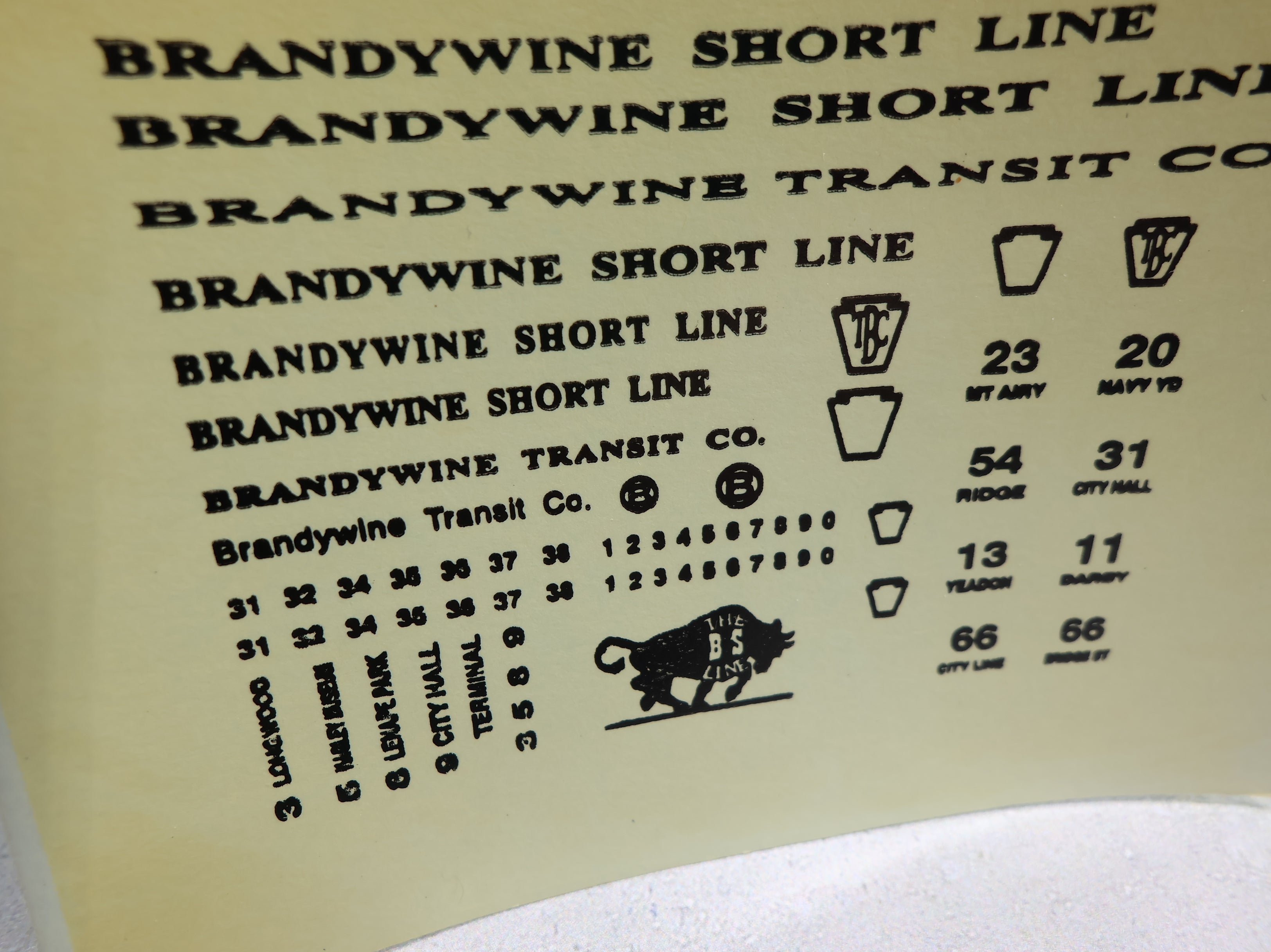 USED HO Scale Brandywine Shortline Black Decals