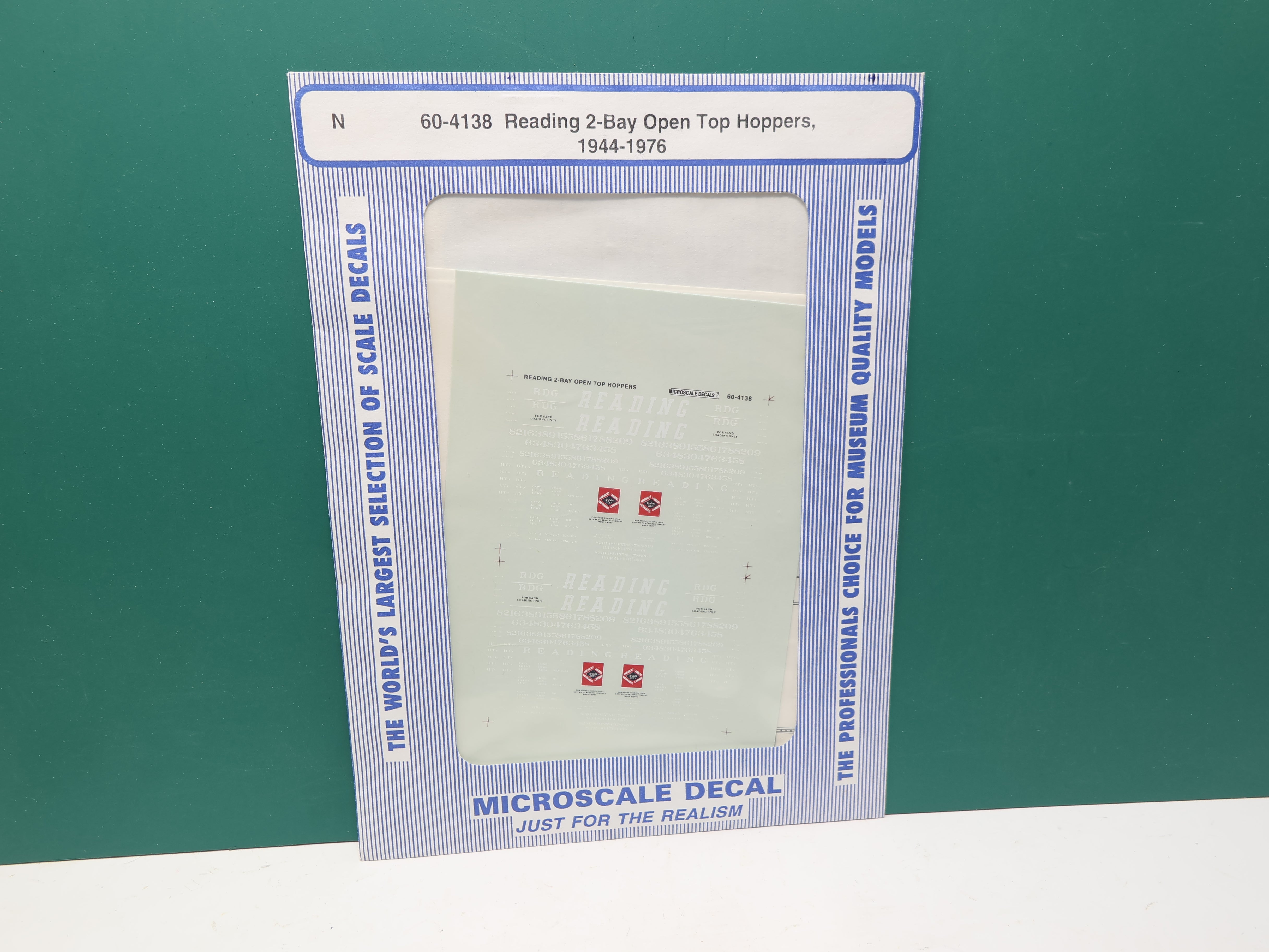MICROSCALE 60-4138 N Scale, 2 Bay Open Top Hopper Decals 1944-76 , Reading