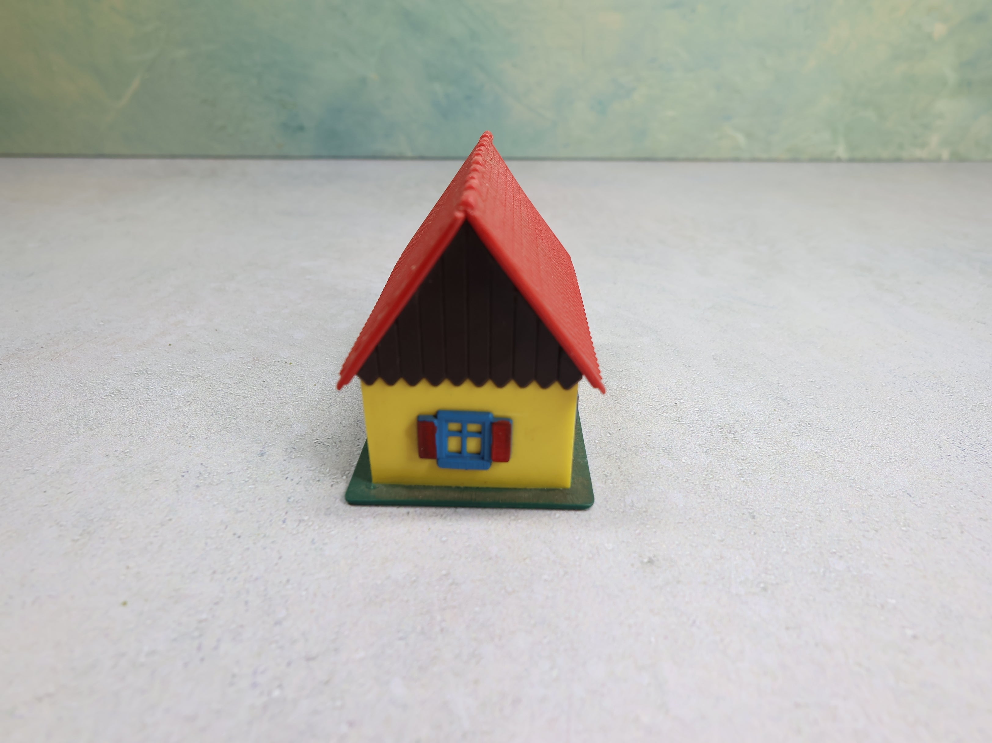 USED Hoffman N Scale Red & Yellow Village Home