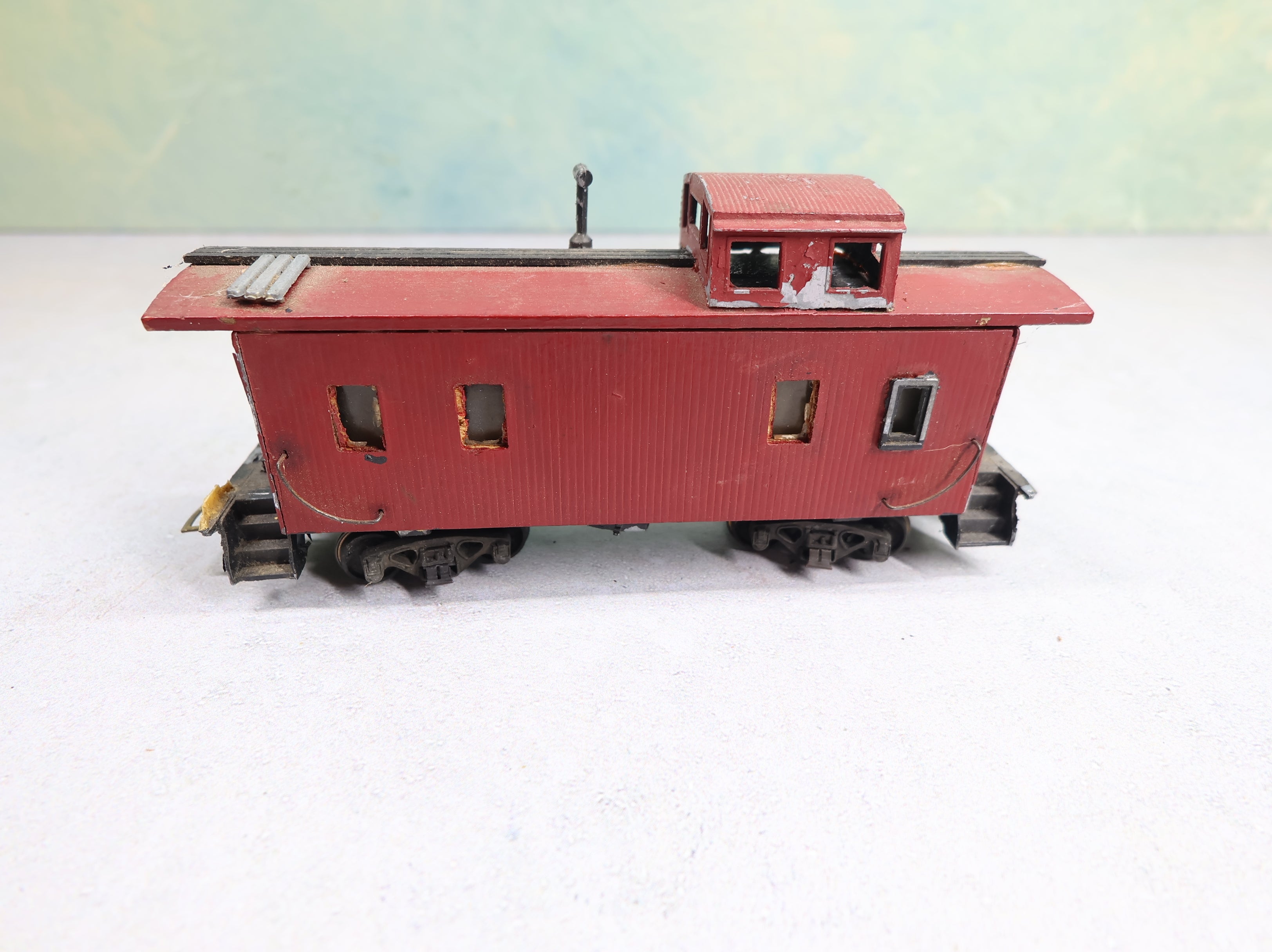 USED HO Scale Real Wood Caboose Undecorated Red Euro Couplers