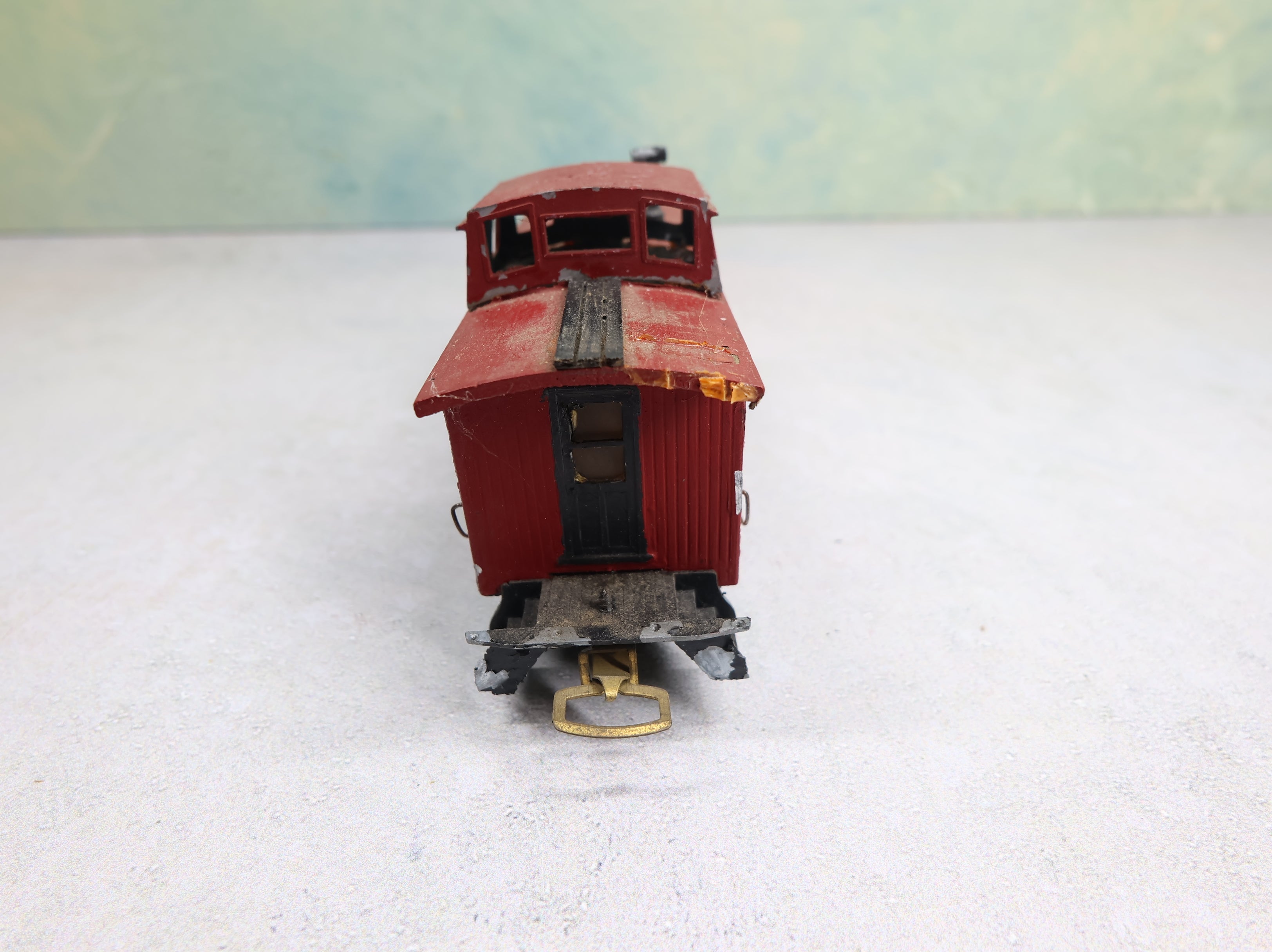 USED HO Scale Real Wood Caboose Undecorated Red Euro Couplers