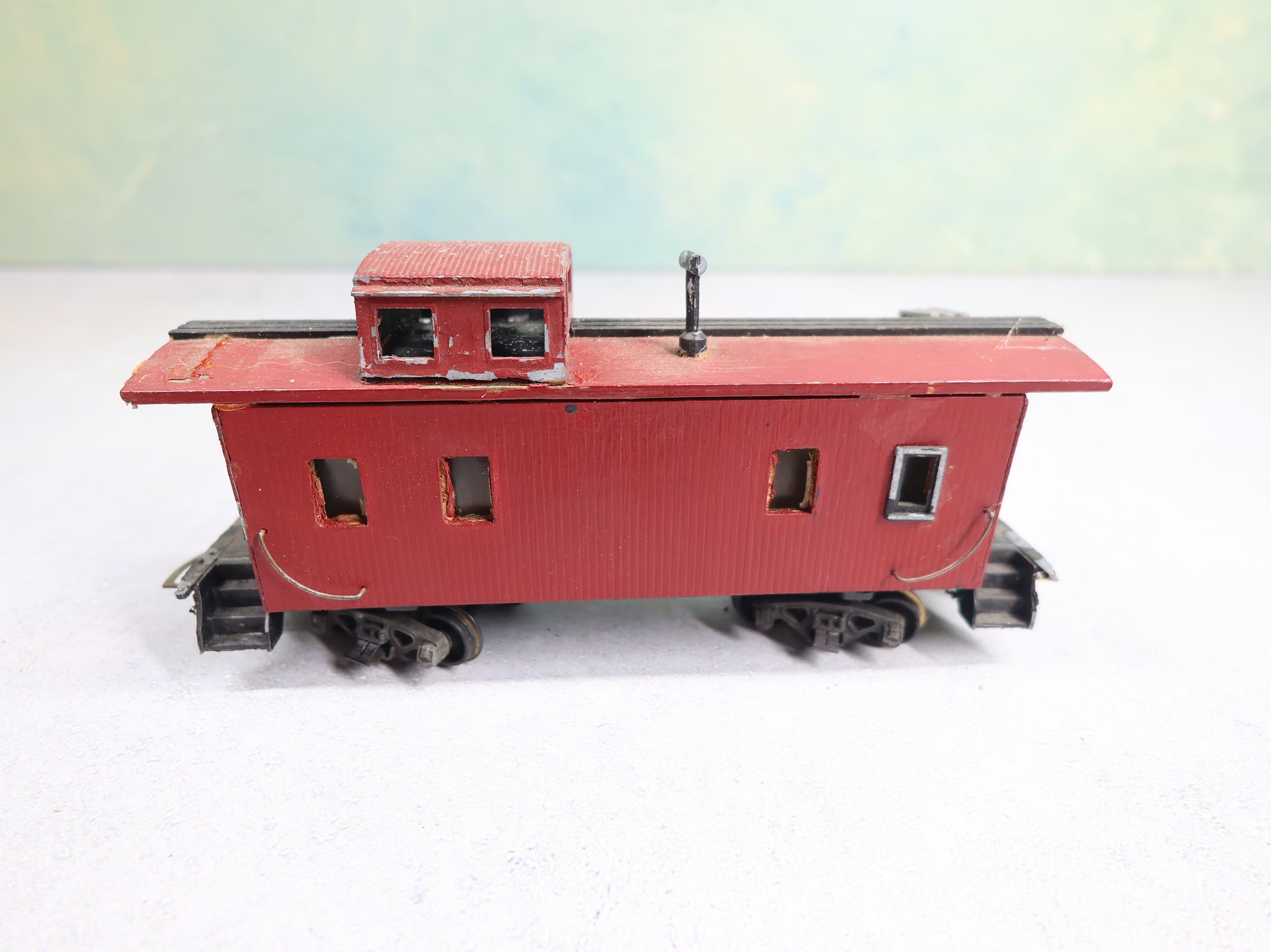 USED HO Scale Real Wood Caboose Undecorated Red Euro Couplers