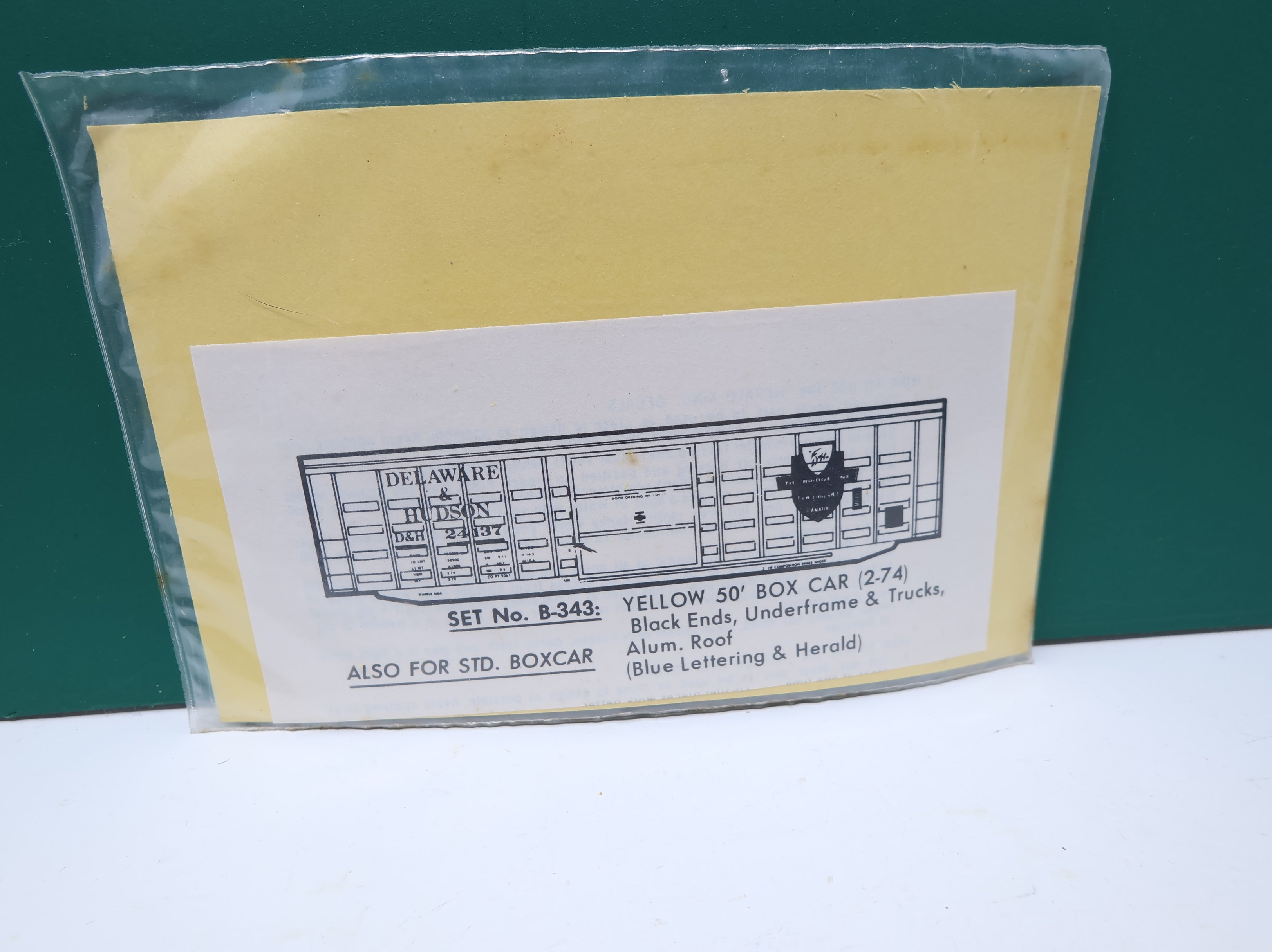 The Herald King B343 HO Scale D&H 50' Waffle Box Car Blue Lettering & Herald Decals