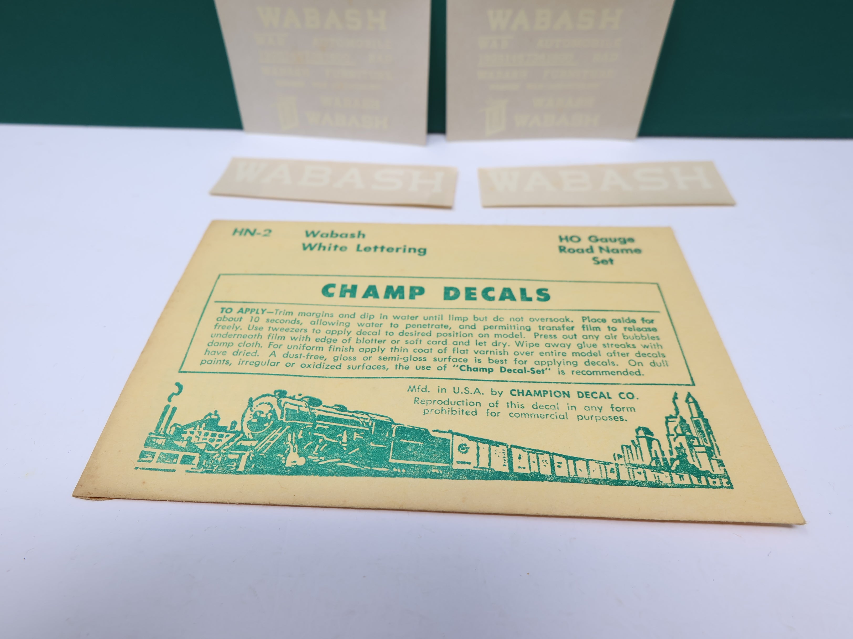 USED Champ Decals HN2 HO Scale Wabash White Lettering Decals