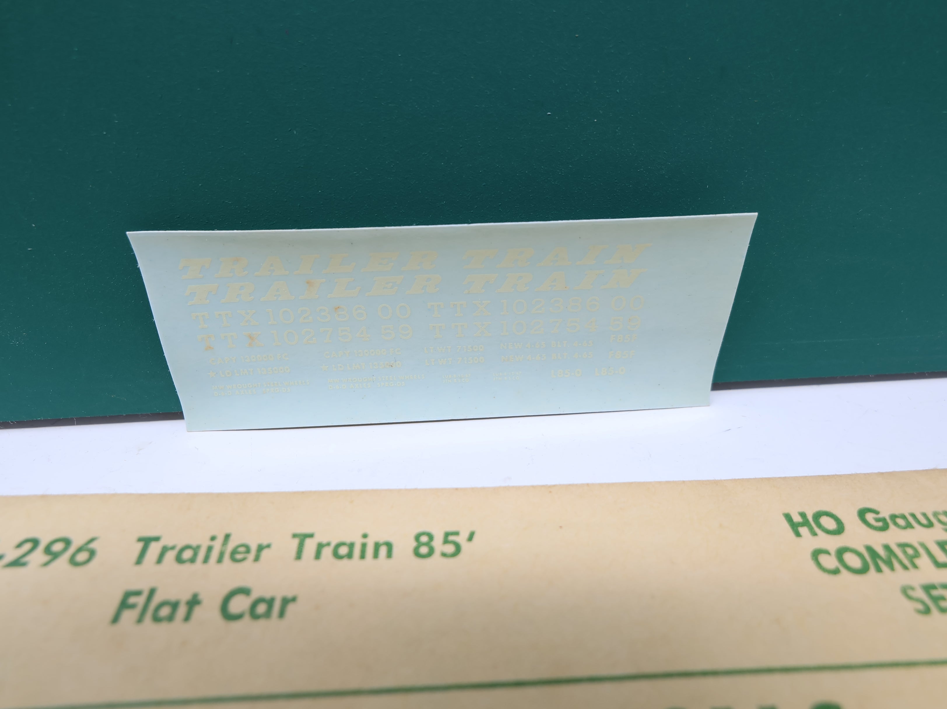 USED Champ Decals HC296 HO Scale Trailer Train 85' Flat Car Decals