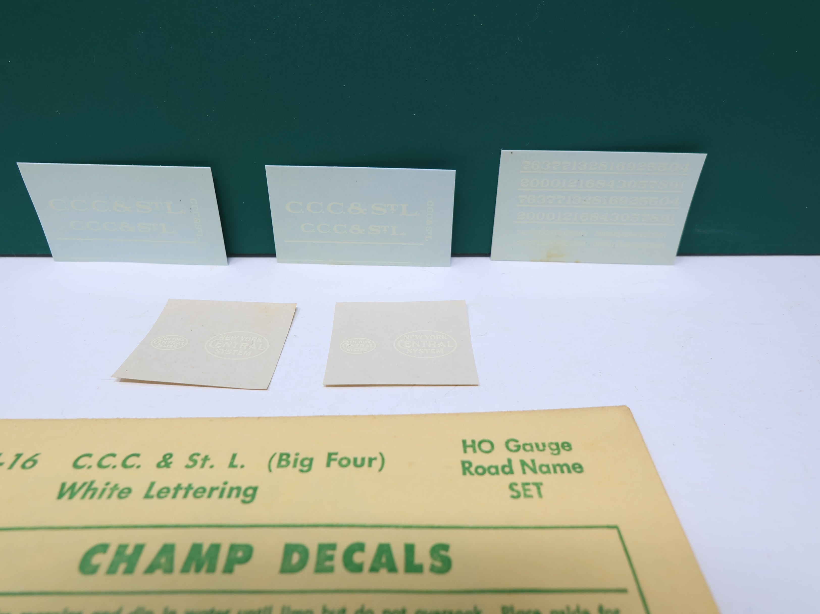 USED Champ Decals HN16 HO Scale CCC&StL White Lettering Decals Big Four