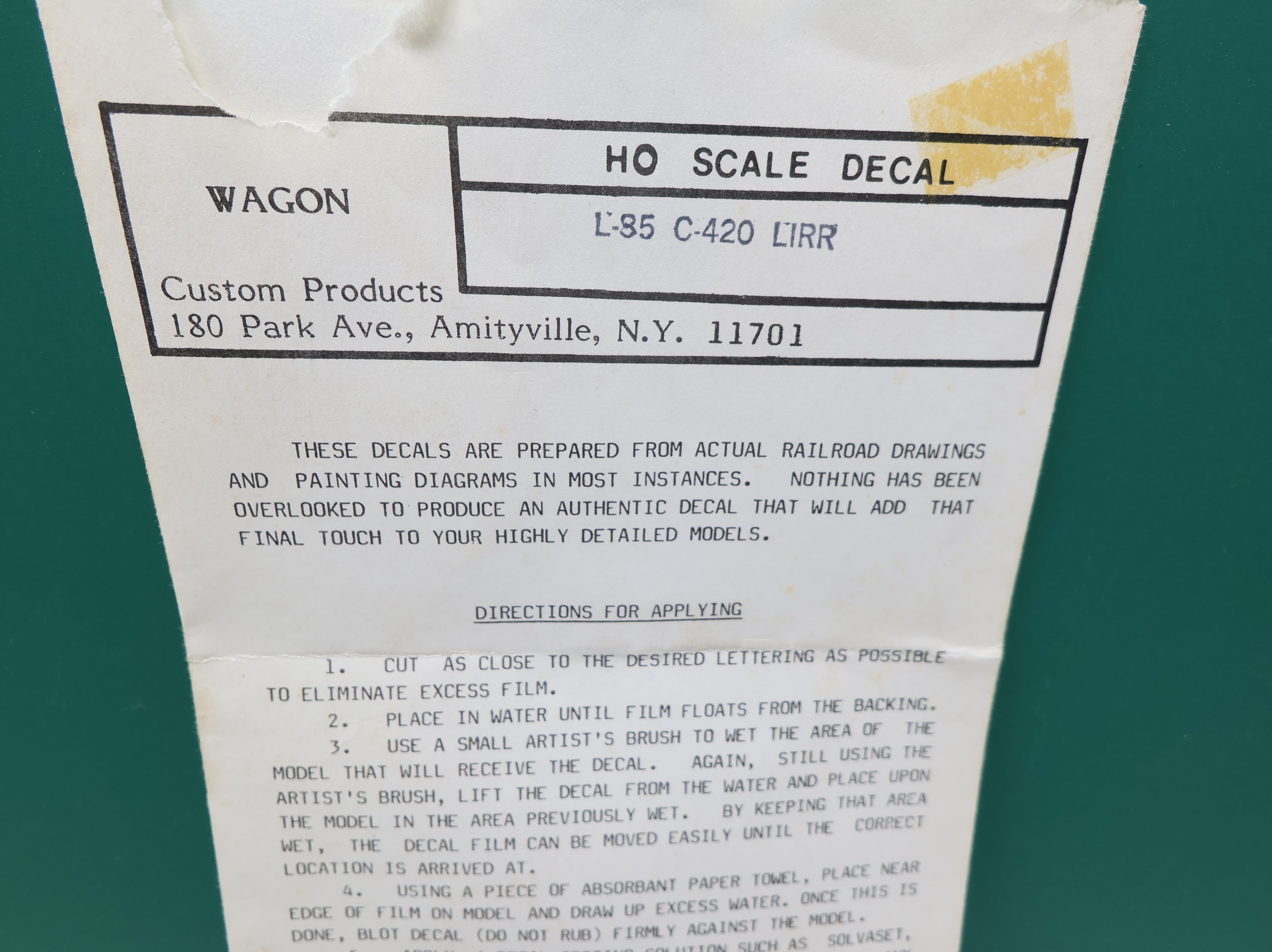 USED Wagon Custom Decals HO Scale Long Island Railroad Decals