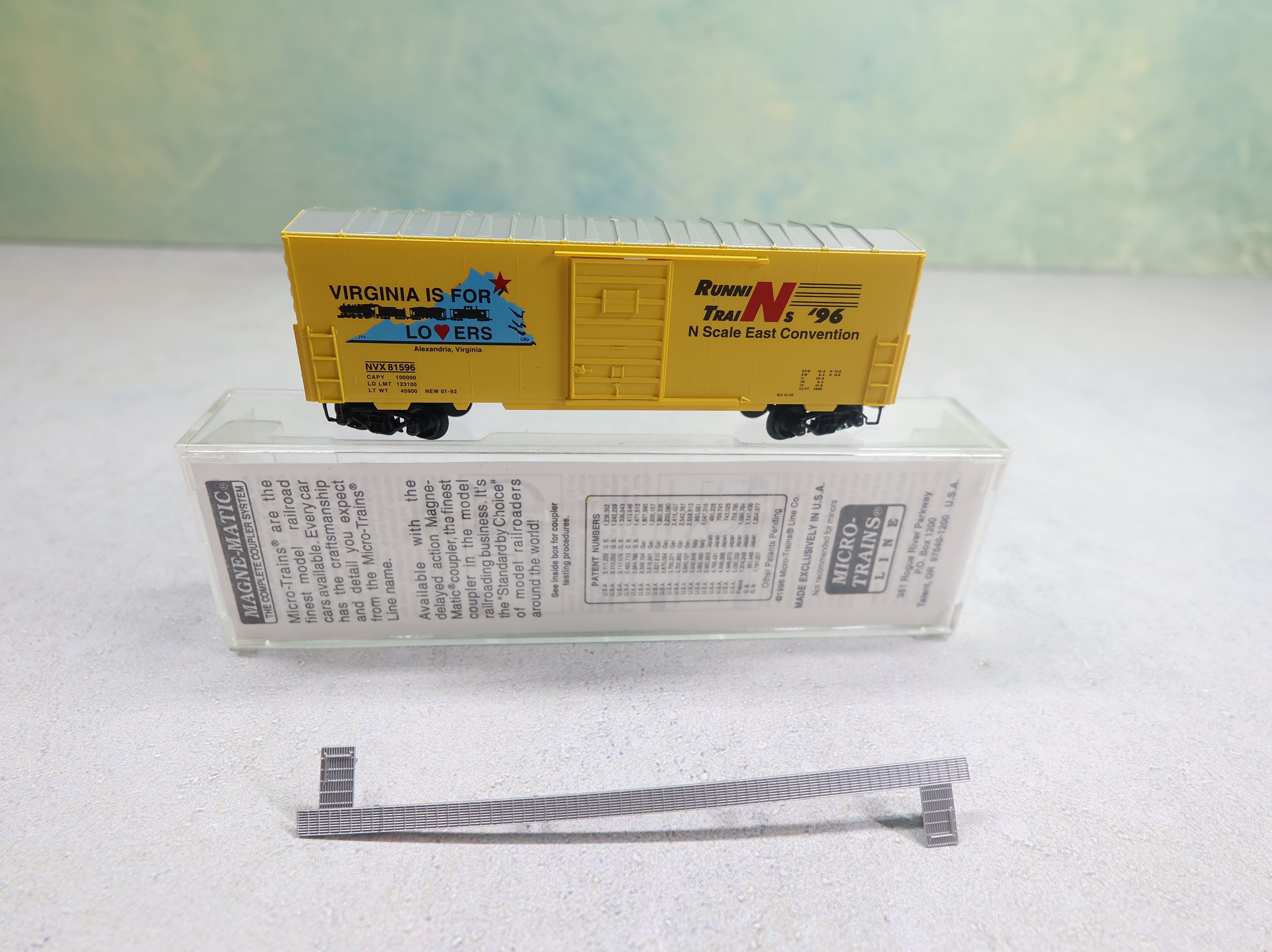 USED Micro-Trains N Scale N Scale East Convention Box Car Virginia is for Lovers NVX #81596 Knuckle Couplers 1996