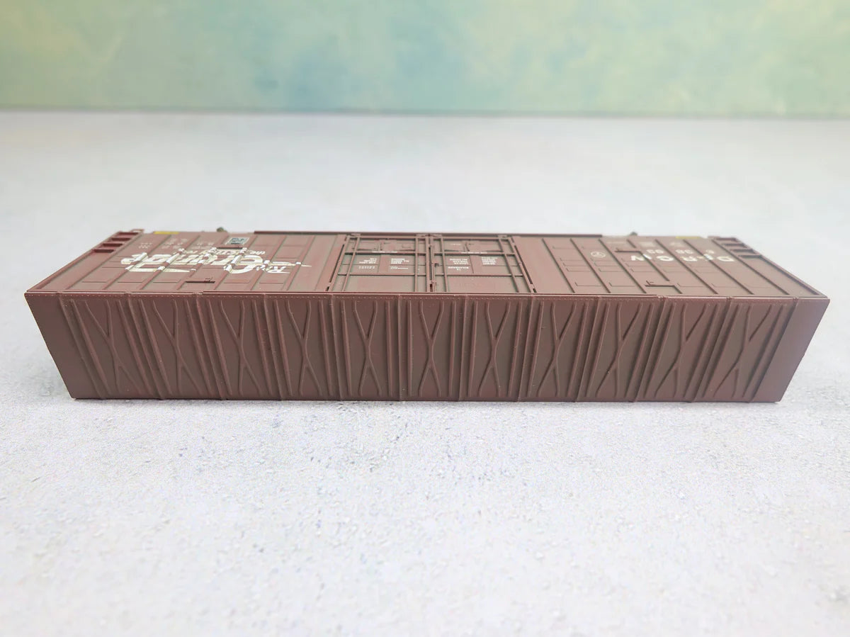 USED Micro-Trains 10300010 N Scale 60' Box Car Excess Height Double Plug Doors, Waffle Side Rio Grande D&RGW #63893 Weathered