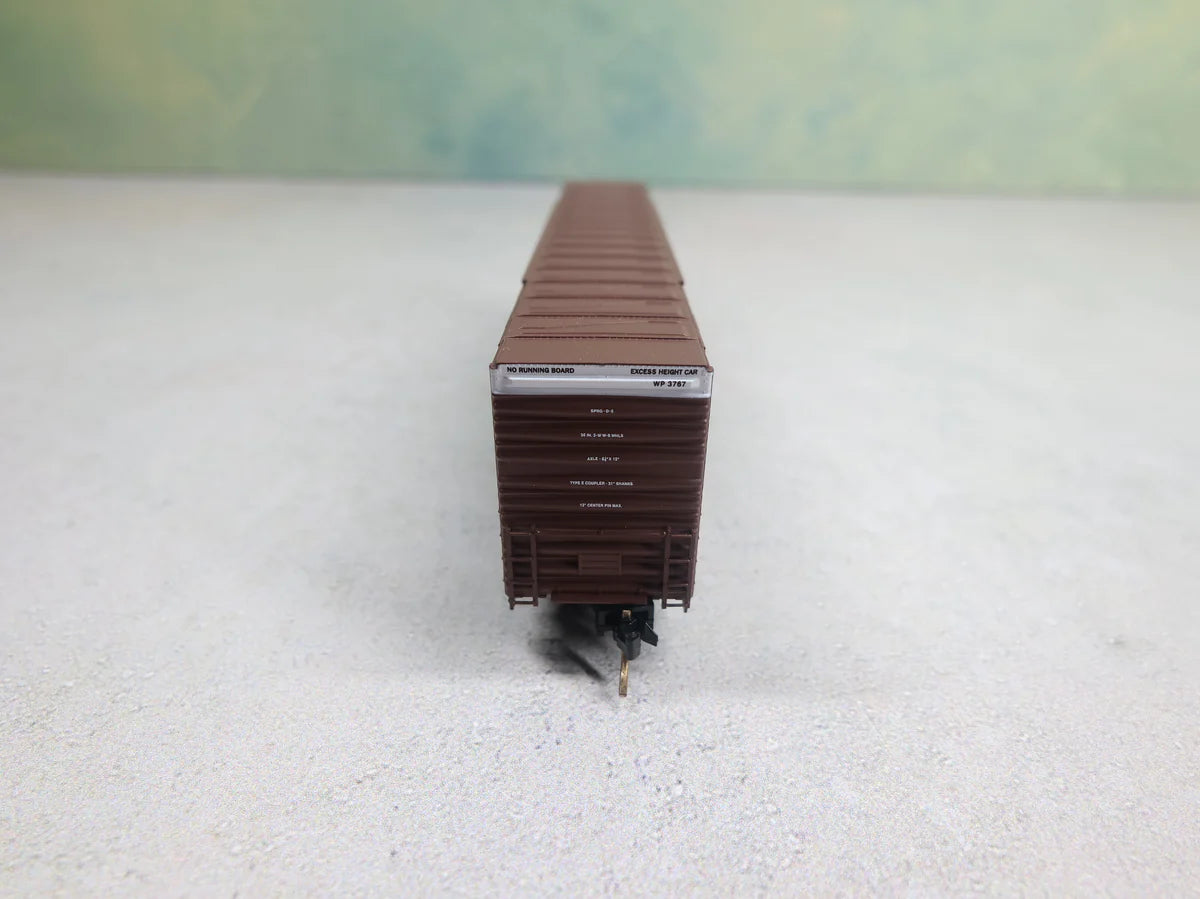 USED Micro-Trains 102050 N Scale 60' Box Car Excess Height Double Plug Doors Rivet Sides Western Pacific WP #3767