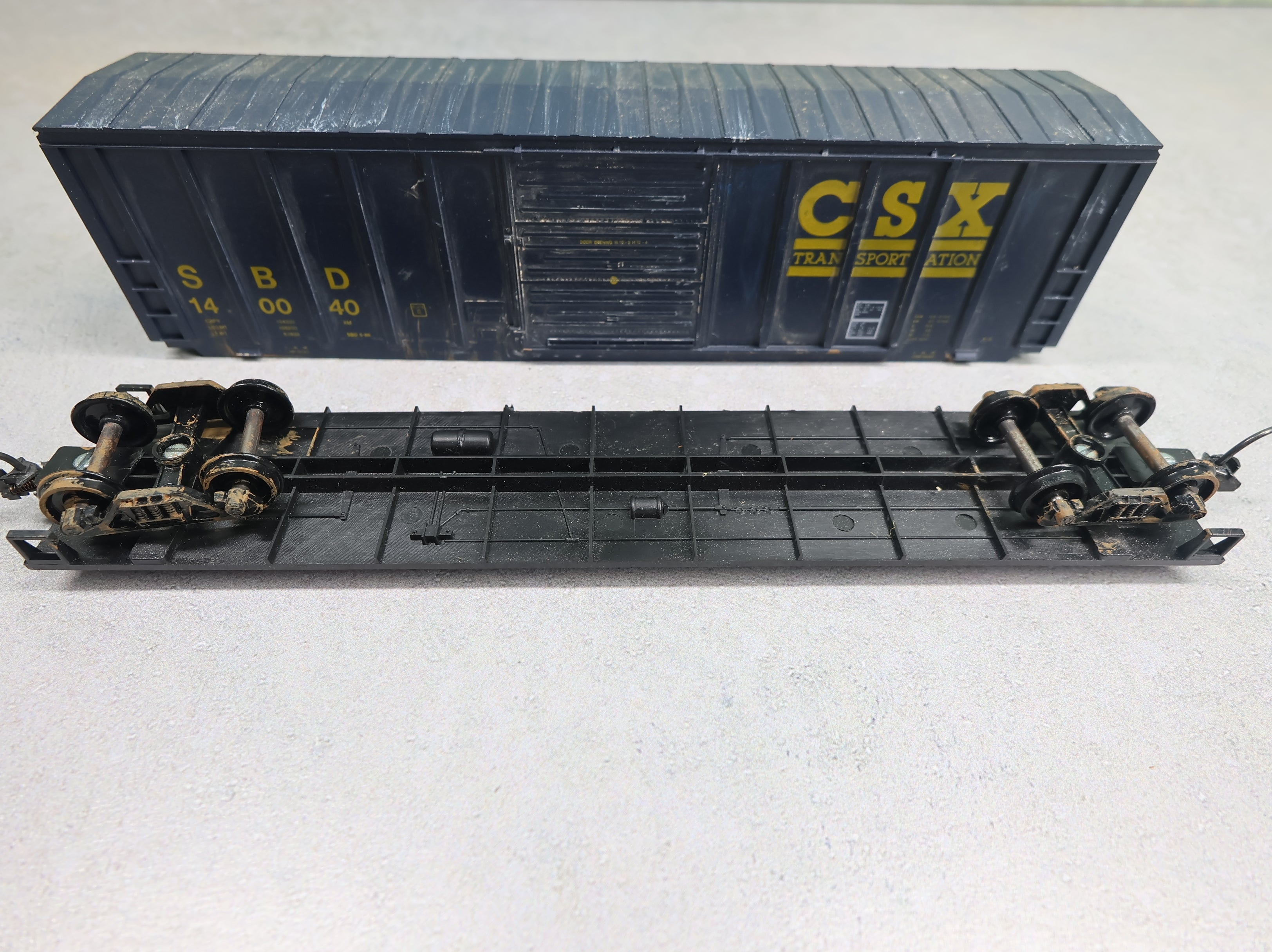 USED Roundhouse 1915 HO Scale 50' Box Car CSX SBD #140040 Weathered