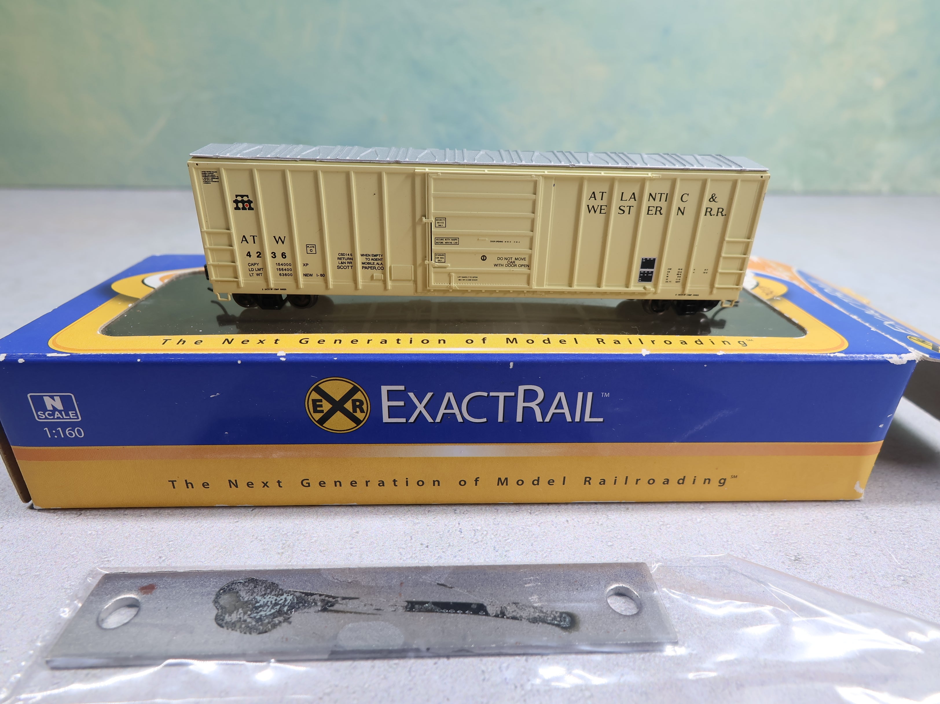 USED EXACTRAIL EN-51202-3 N Scale Evans 5277 Box Car Atlantic & Western ATW #4236