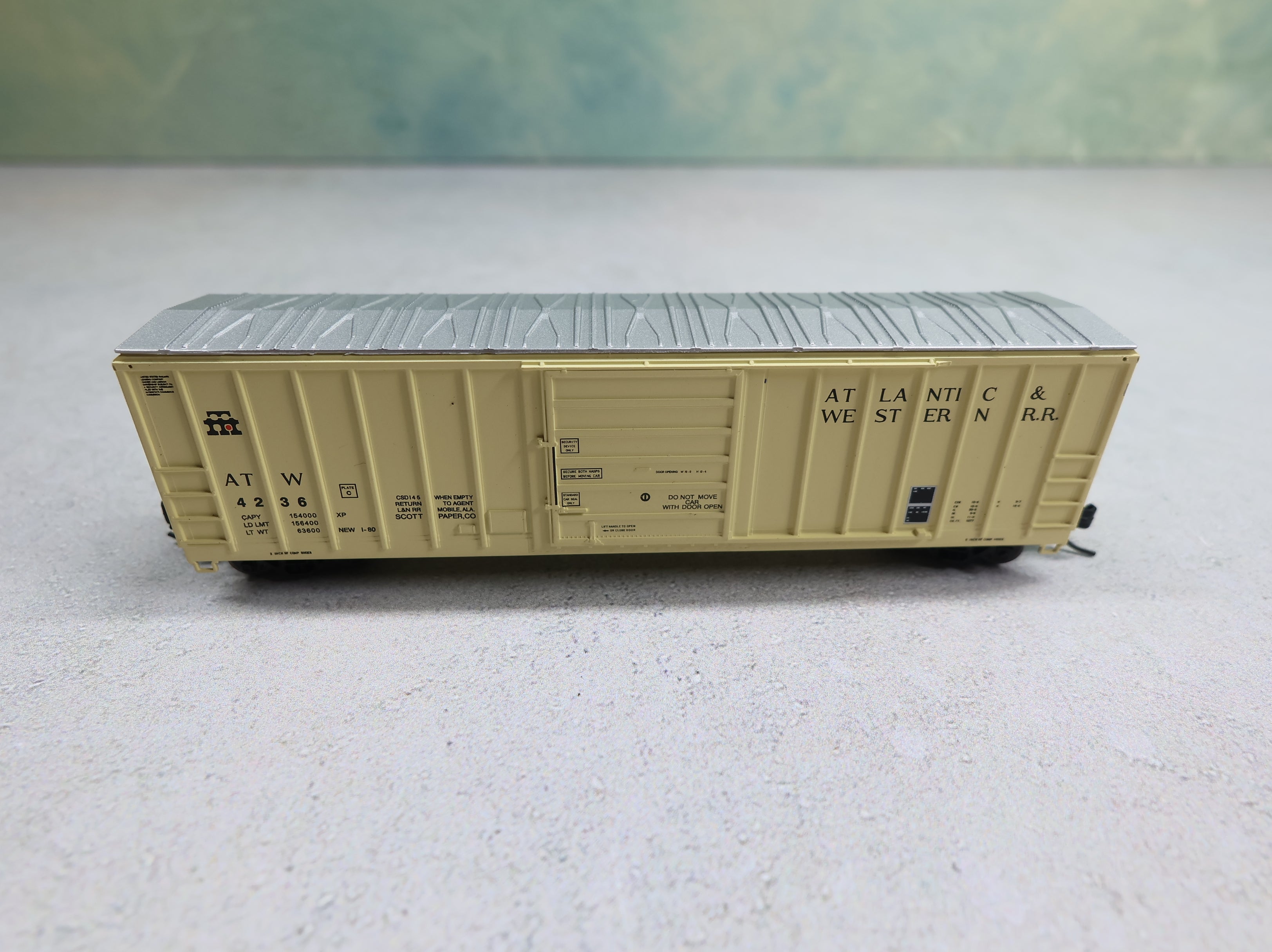 USED EXACTRAIL EN-51202-3 N Scale Evans 5277 Box Car Atlantic & Western ATW #4236