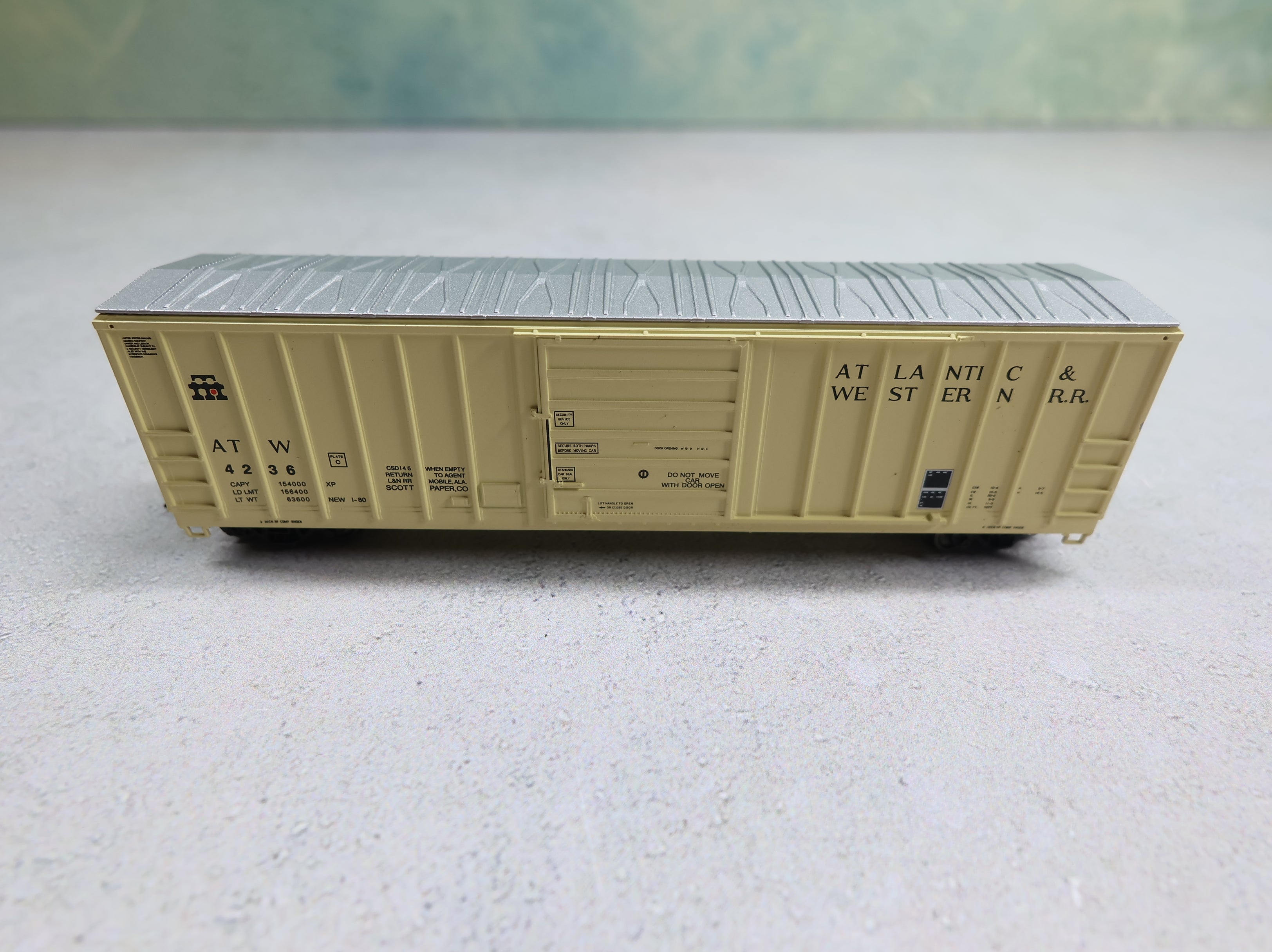 USED EXACTRAIL EN-51202-3 N Scale Evans 5277 Box Car Atlantic & Western ATW #4236