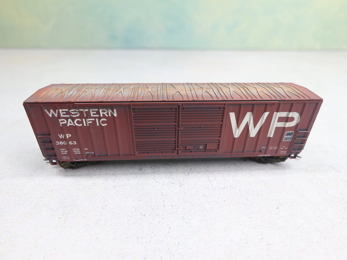 USED Fox Valley Models N Scale FMC 5283 DD Box Car Western Pacific WP #38063 Weathered