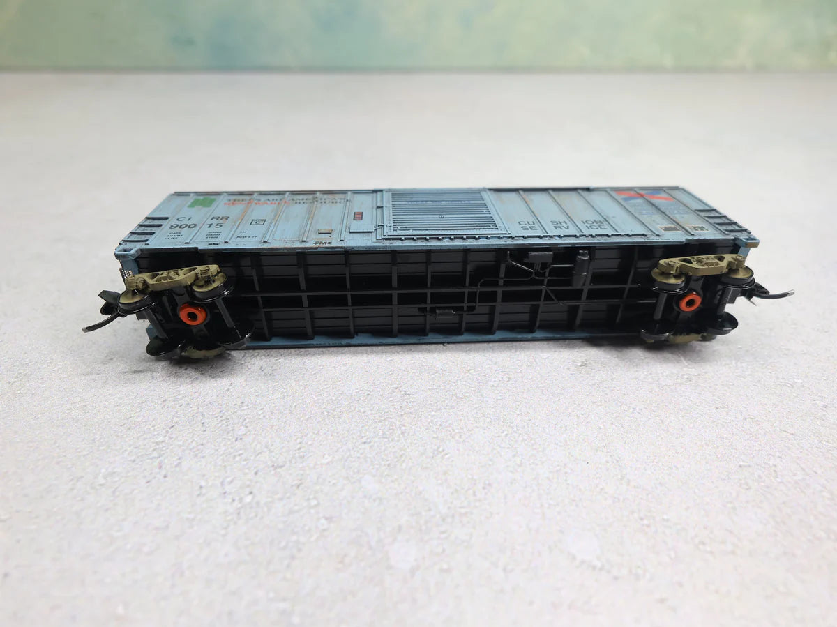 USED Fox Valley Models 80105 N Scale FMC 5347 Box Car Chattahoochee Industrial Railroad CIRR #90015 Weathered
