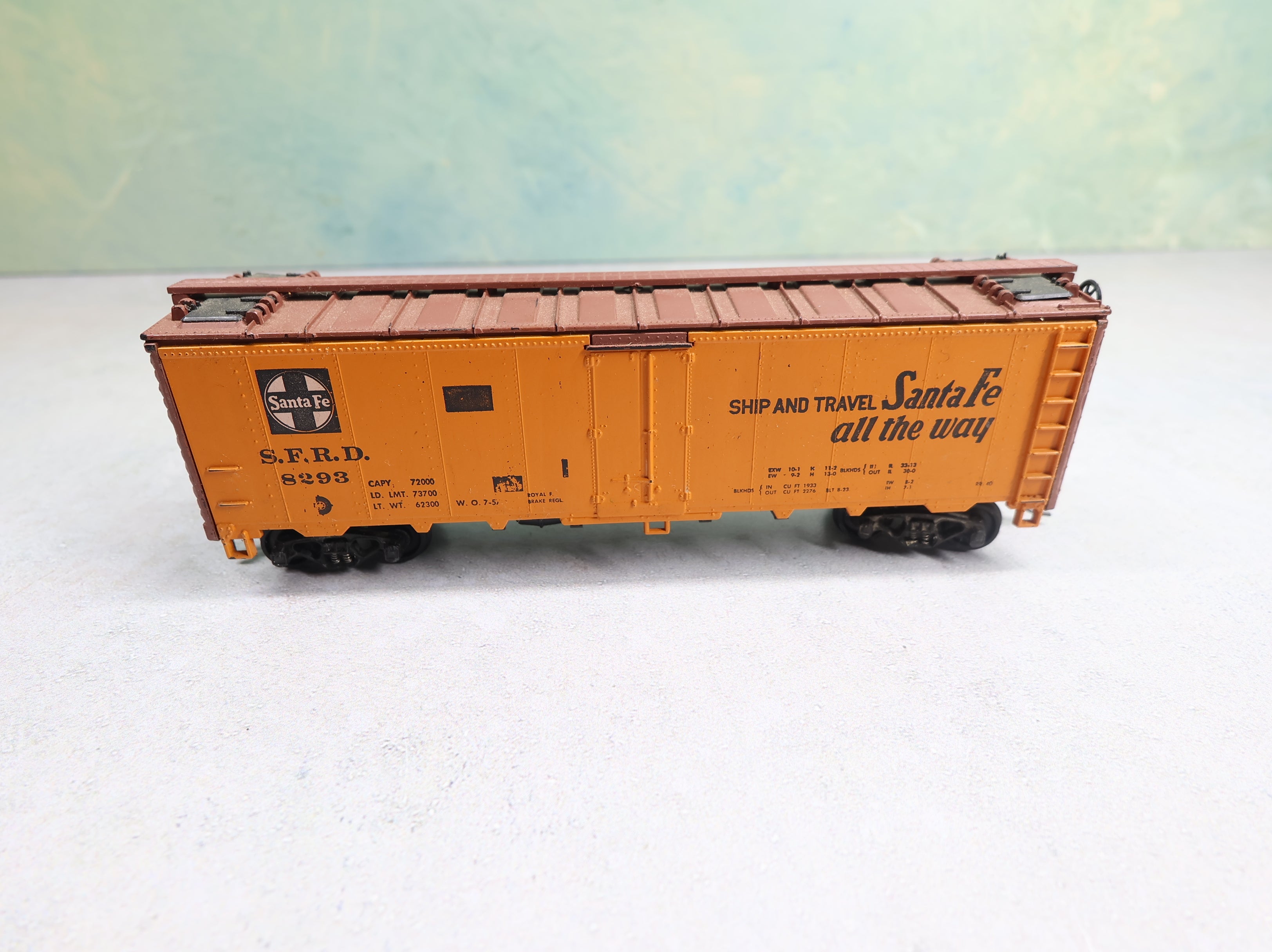 USED Athearn HO Scale 40' Reefer Box Car Santa Fe SFRD #8293