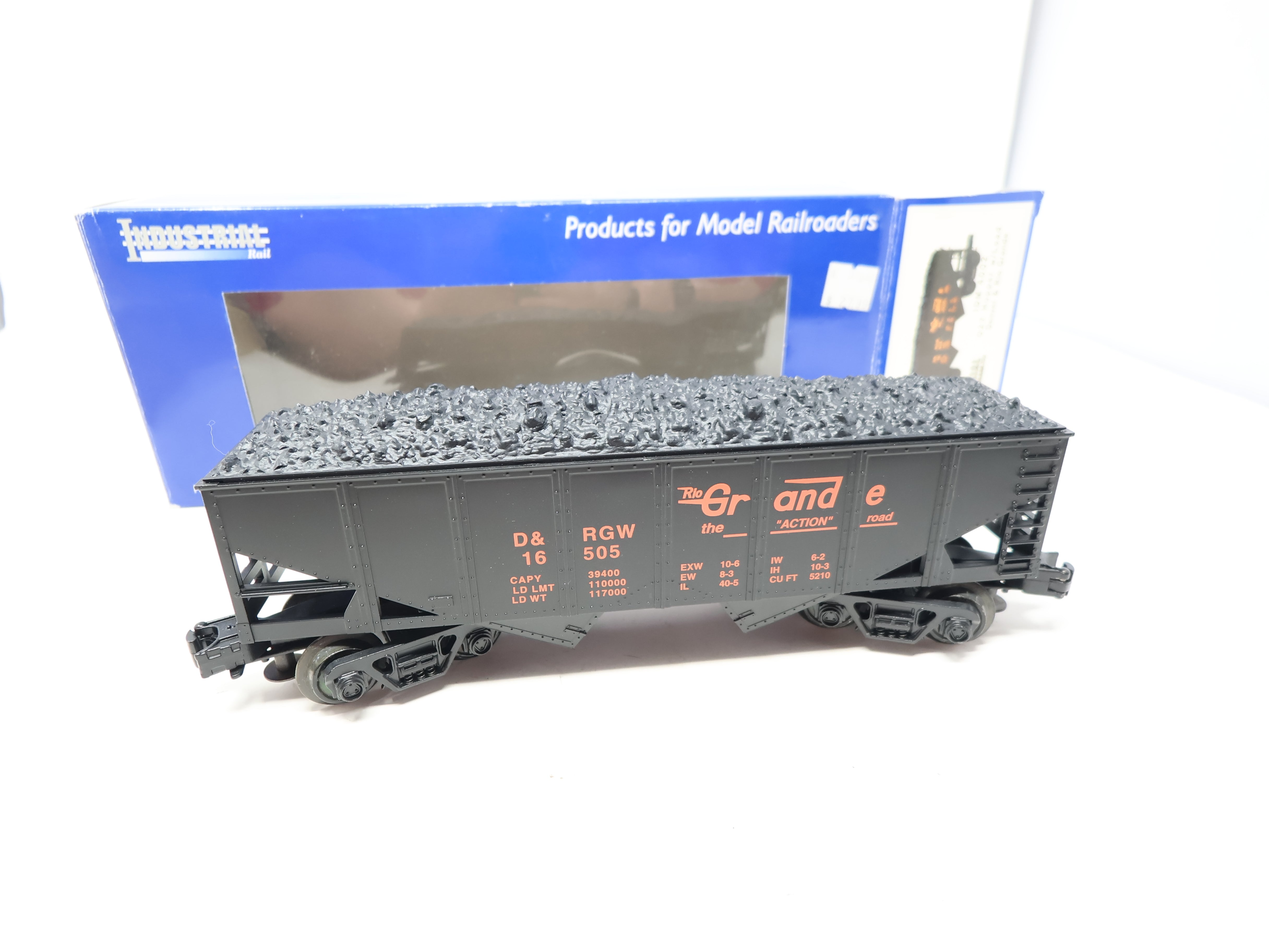 USED Industrial Rail 4002 O, Coal Hopper, Rio Grande D&RGW #16505, O27