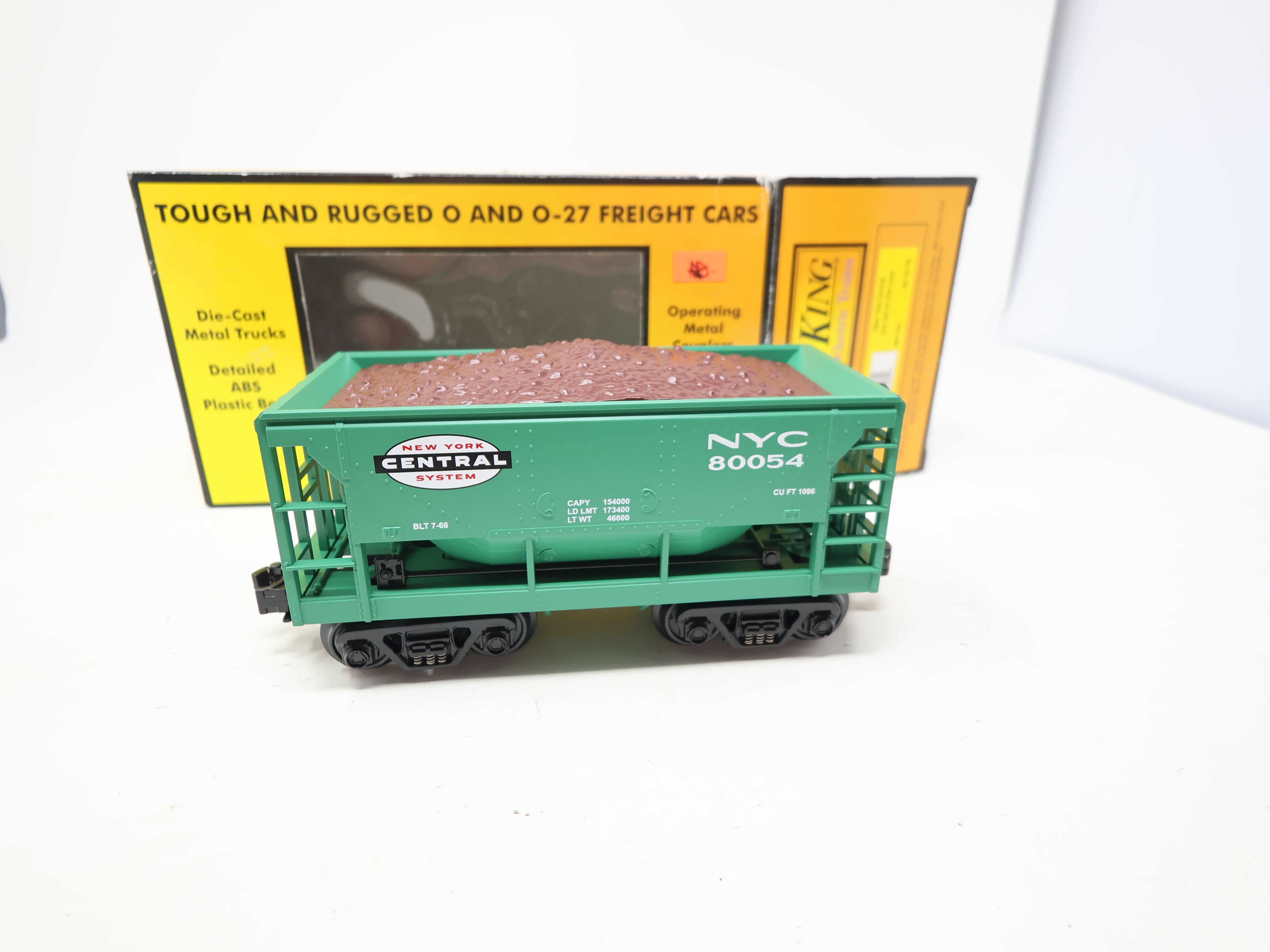 USED MTH Rail King 30-75116 O, Ore Car w/ load, New York Central NYC #80054