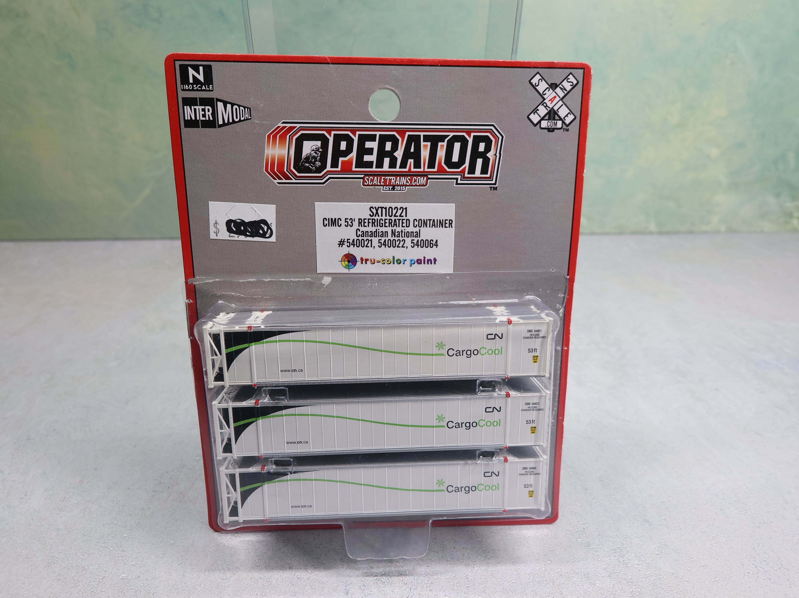 ScaleTrains SXT10221 N Scale CIMC 53' Refrigerated Containers Canadian National (3 pcs)