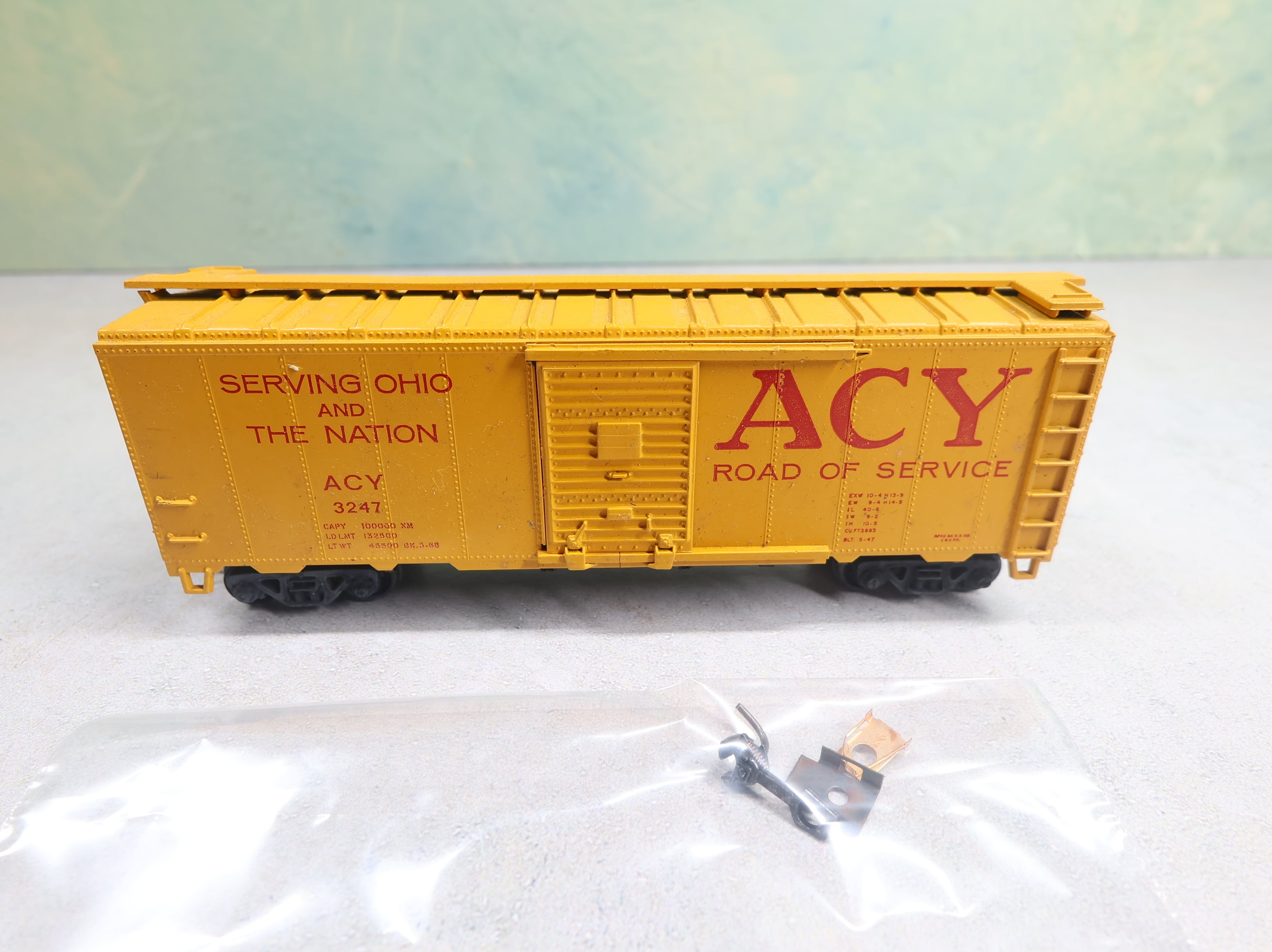 USED Athearn HO Scale 40' Box Car Akron Canton & Youngstown ACY #3247