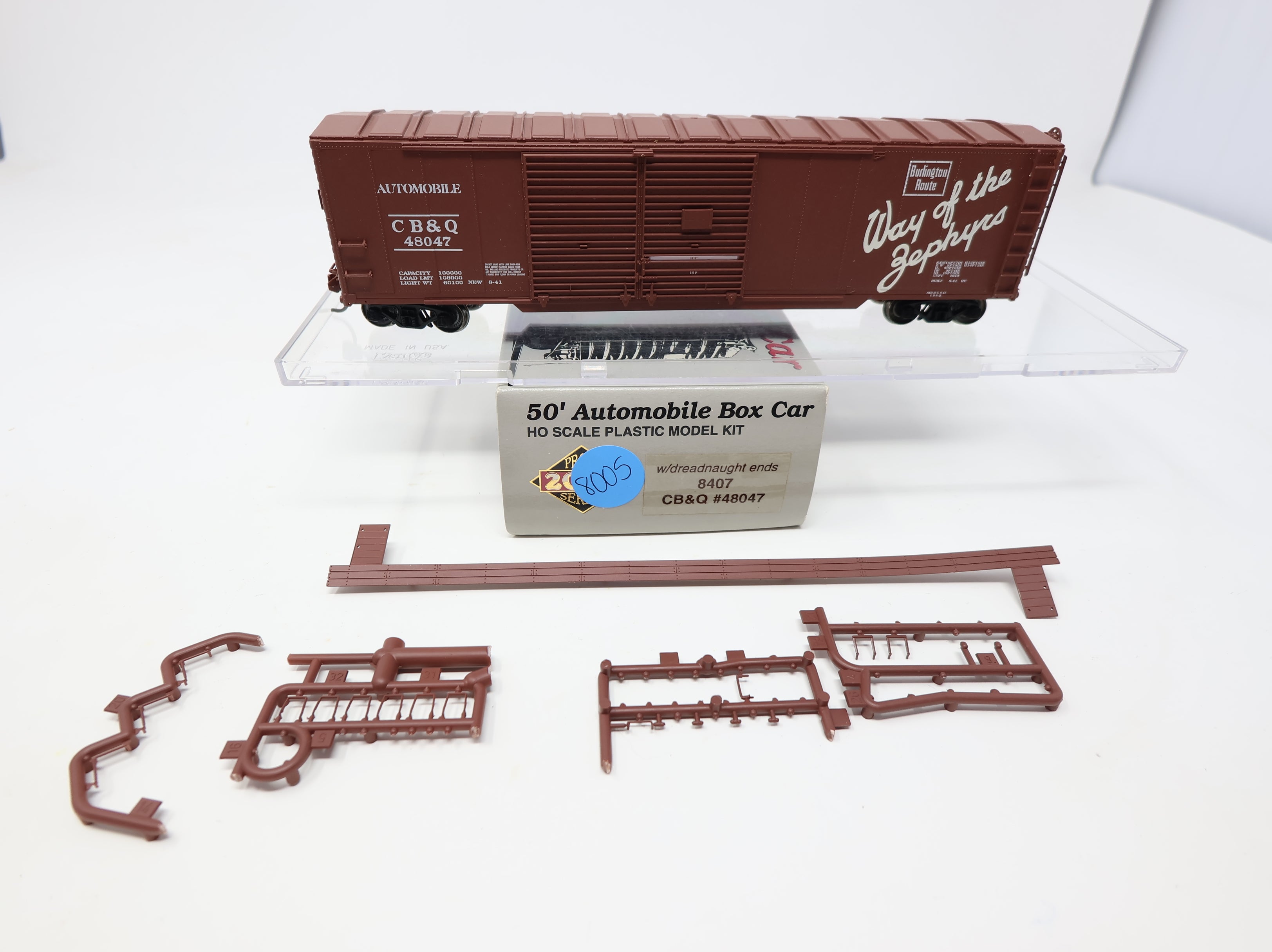 USED Life-Like HO Scale Proto2000 50' Auto Box Car Chicago, Burlington & Quincy CB&Q #48047 KIT