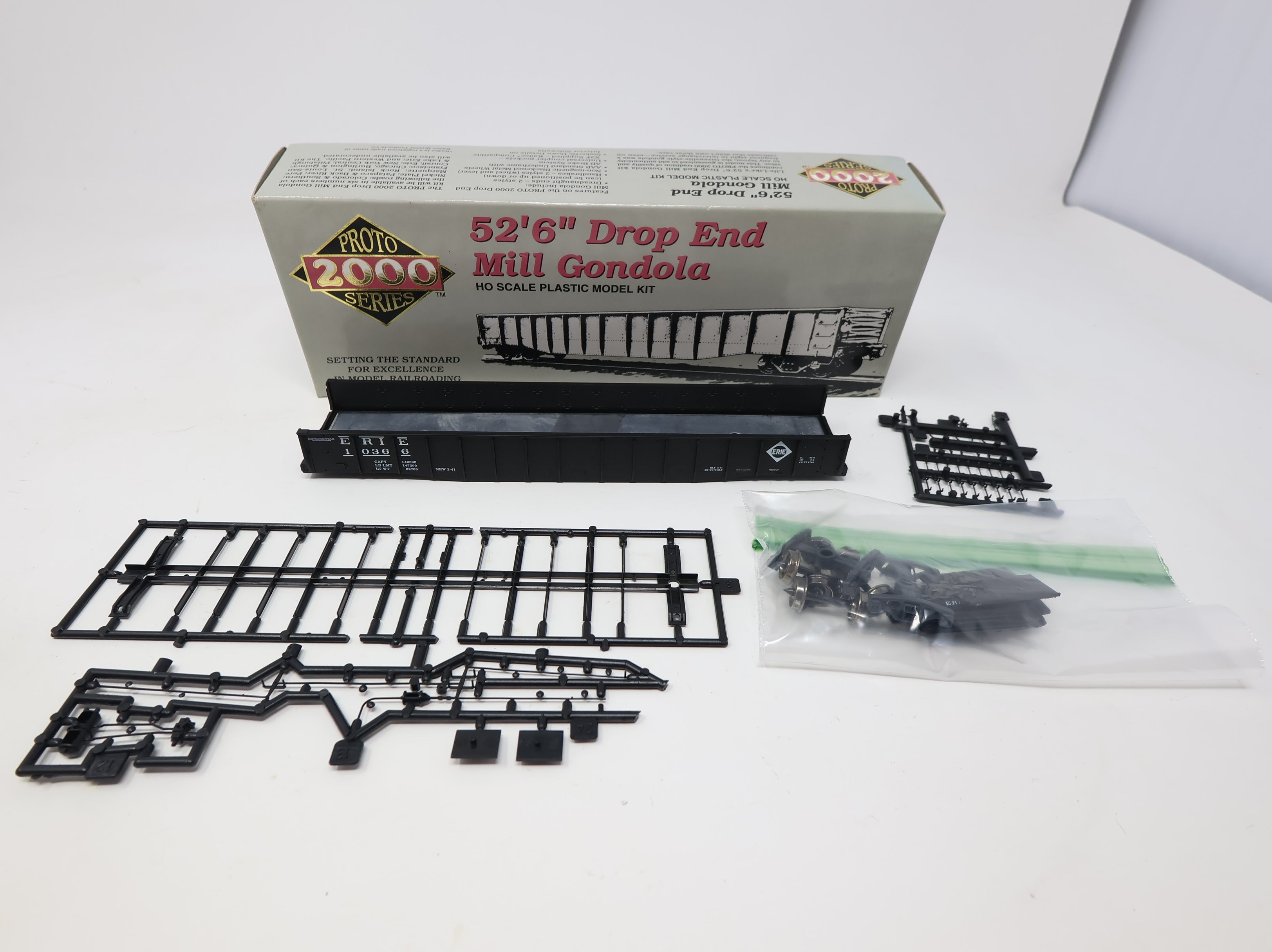 USED Life-Like HO Scale Proto2000 52'6" Deop End Mill Gondola Erie #10366 KIT