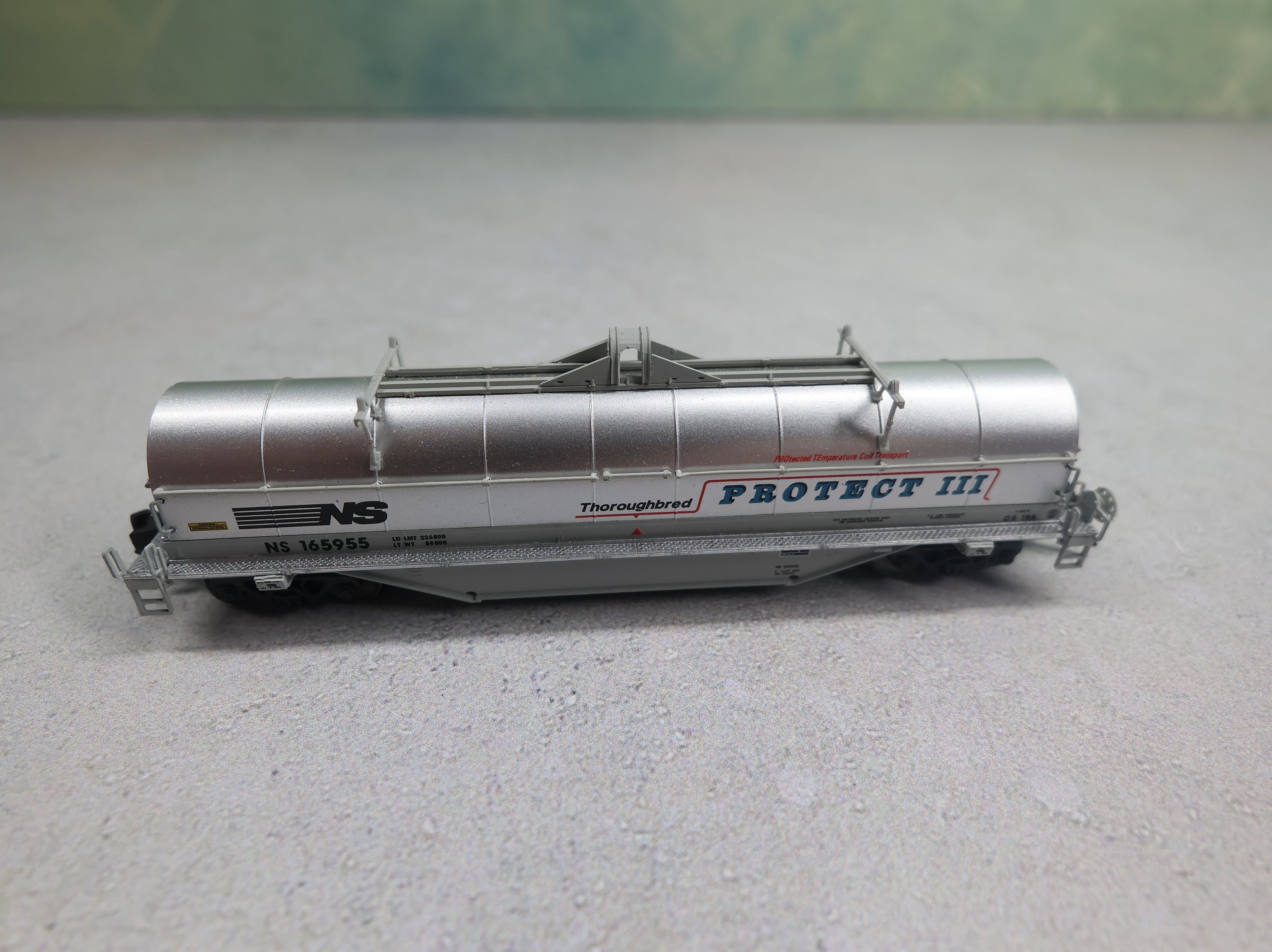 USED Atlas 50000855 N Scale 42' Coil Steel Car Norfolk Southern NS #165955 Knuckle Couplers