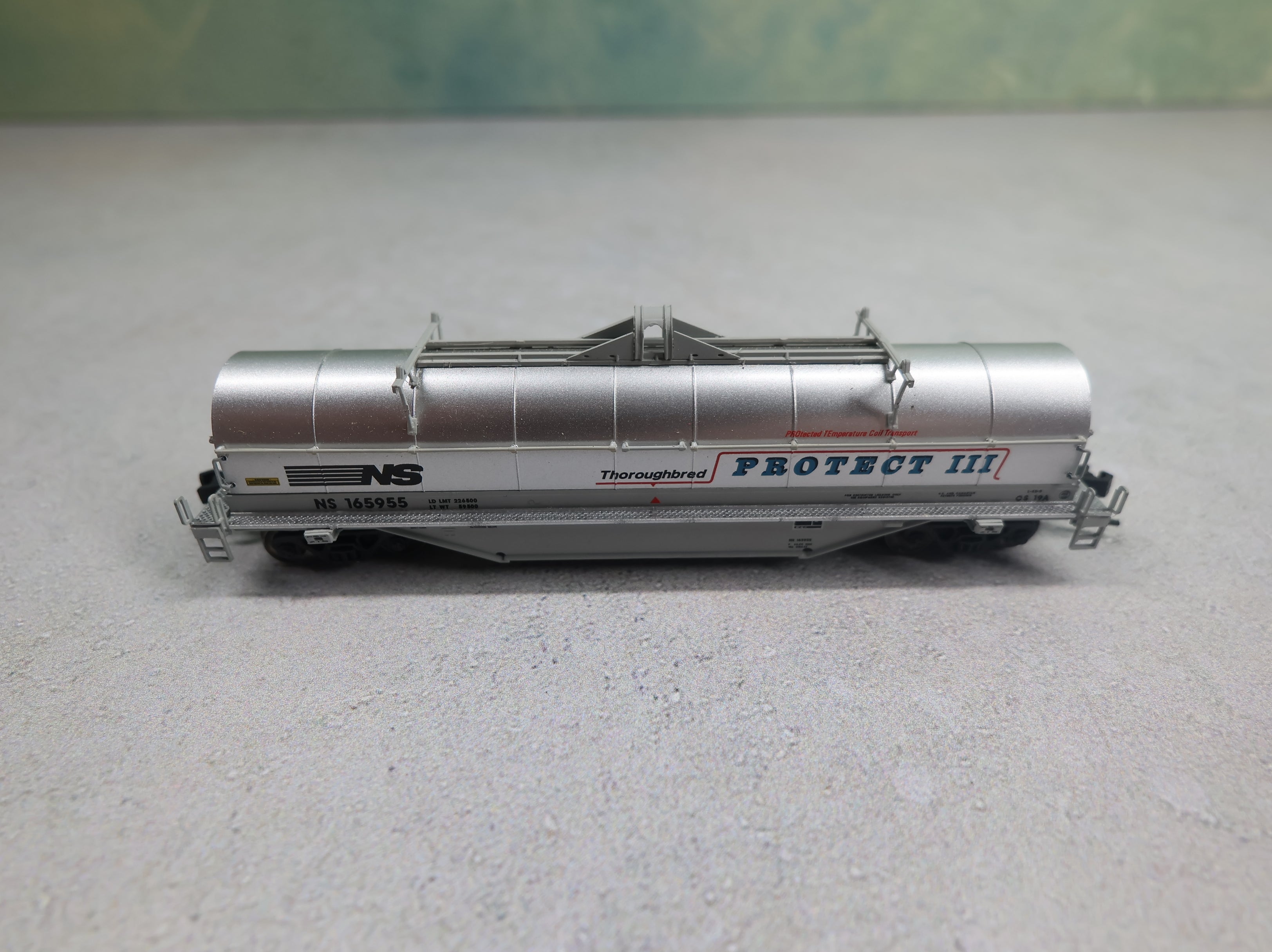 USED Atlas 50000855 N Scale 42' Coil Steel Car Norfolk Southern NS #165955 Knuckle Couplers