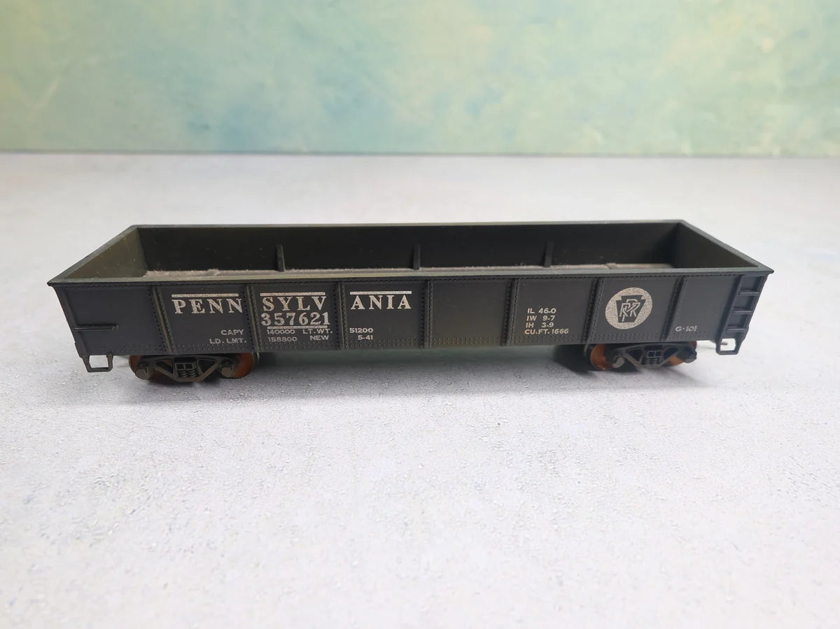 USED HO Scale Weathered Gondola Pennsylvania PRR #357621 Metal Wheels