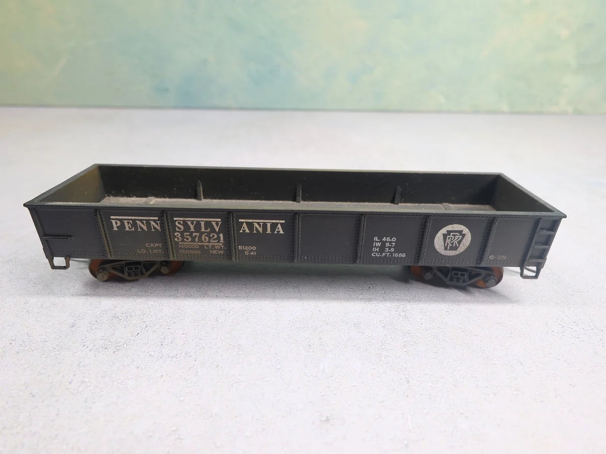 USED HO Scale Weathered Gondola Pennsylvania PRR #357621 Metal Wheels