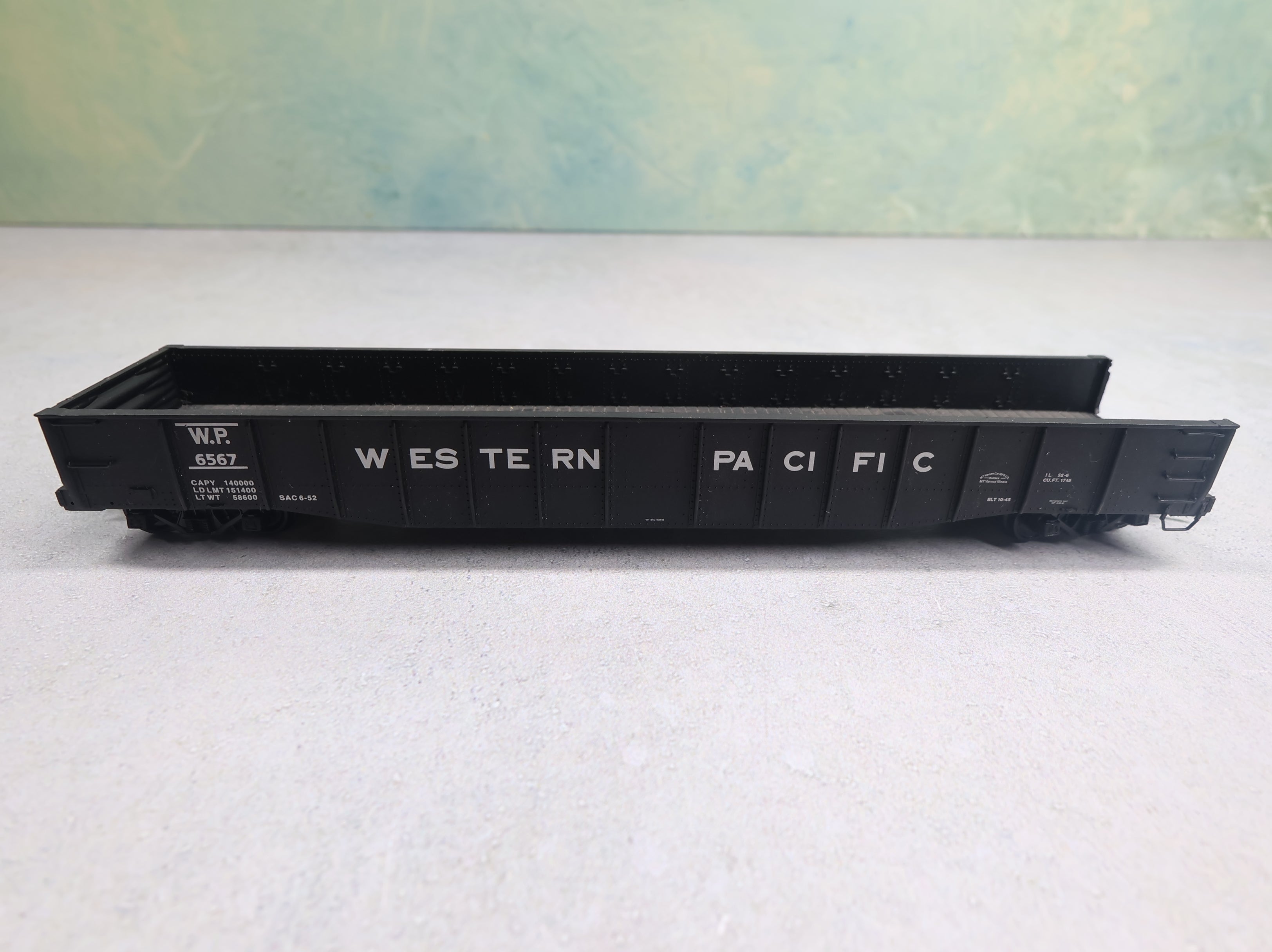 USED Life-Like HO Scale 52' 6" Drop End Mill Gondola Western Pacific WP #6509 Proto 2000