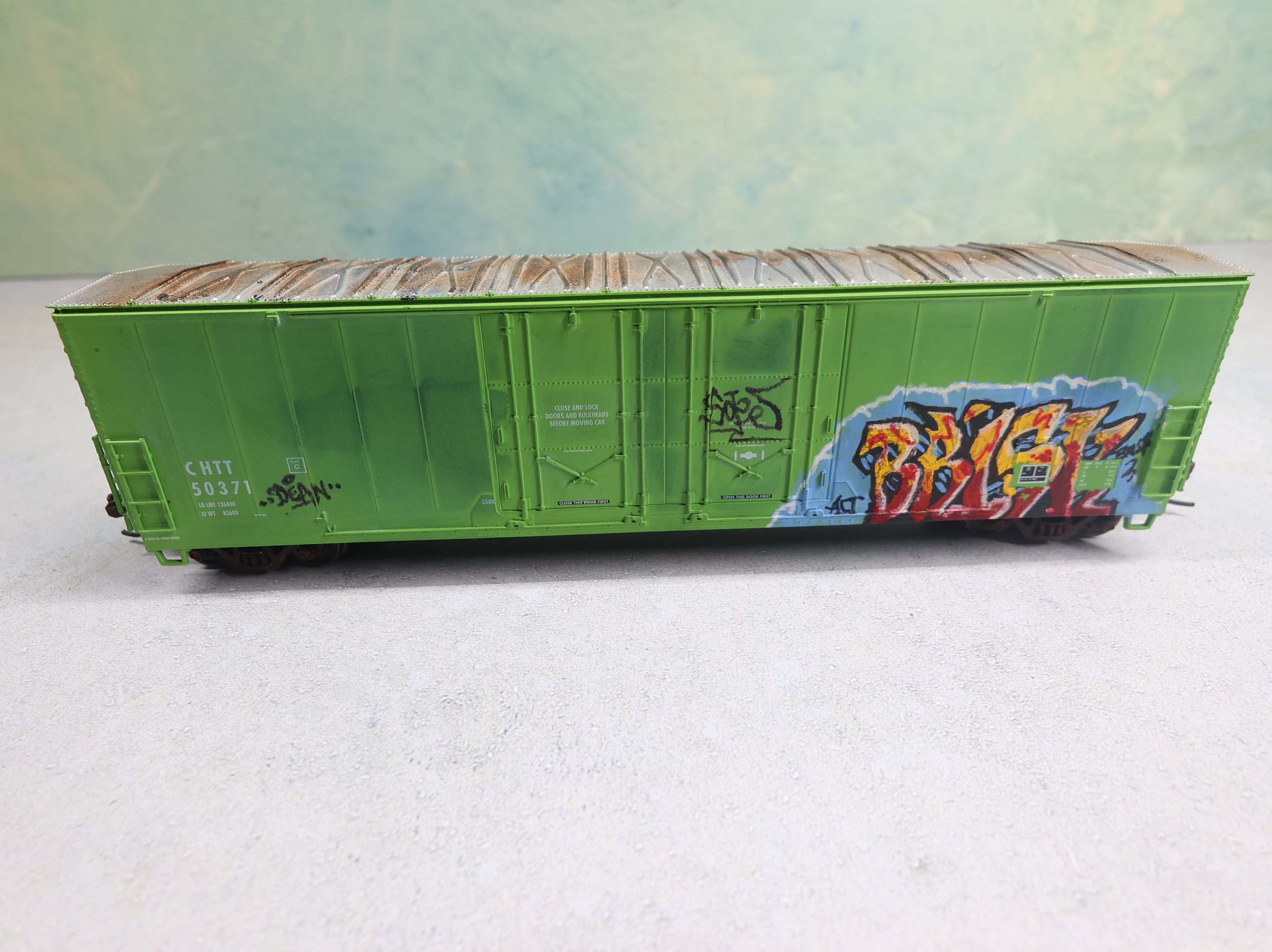 USED Atlas 20000107 HO Scale Evans 53' DPD Box Car CHTT #50371 Weathered w/ Graffiti