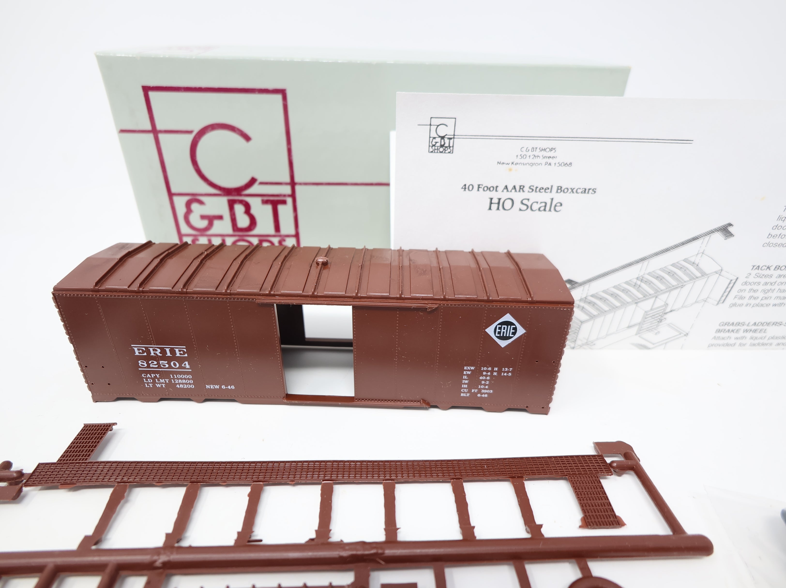 USED C&BT SHOPS 108 HO Scale 40' Box Car Erie #82504 KIT