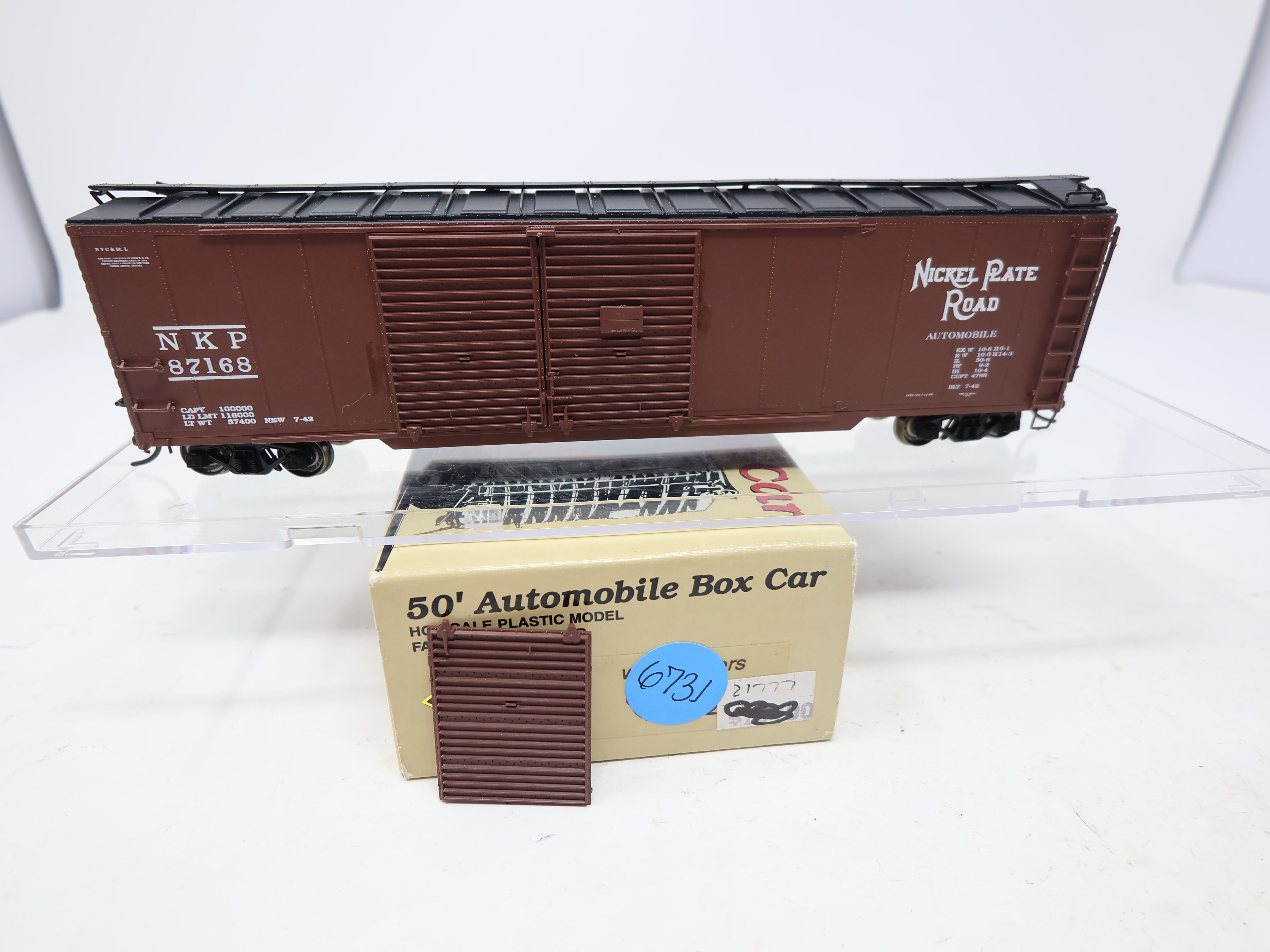 USED Life-Like HO Scale, 50' Automobile Box Car, Nickel Plate Road NKP #87168