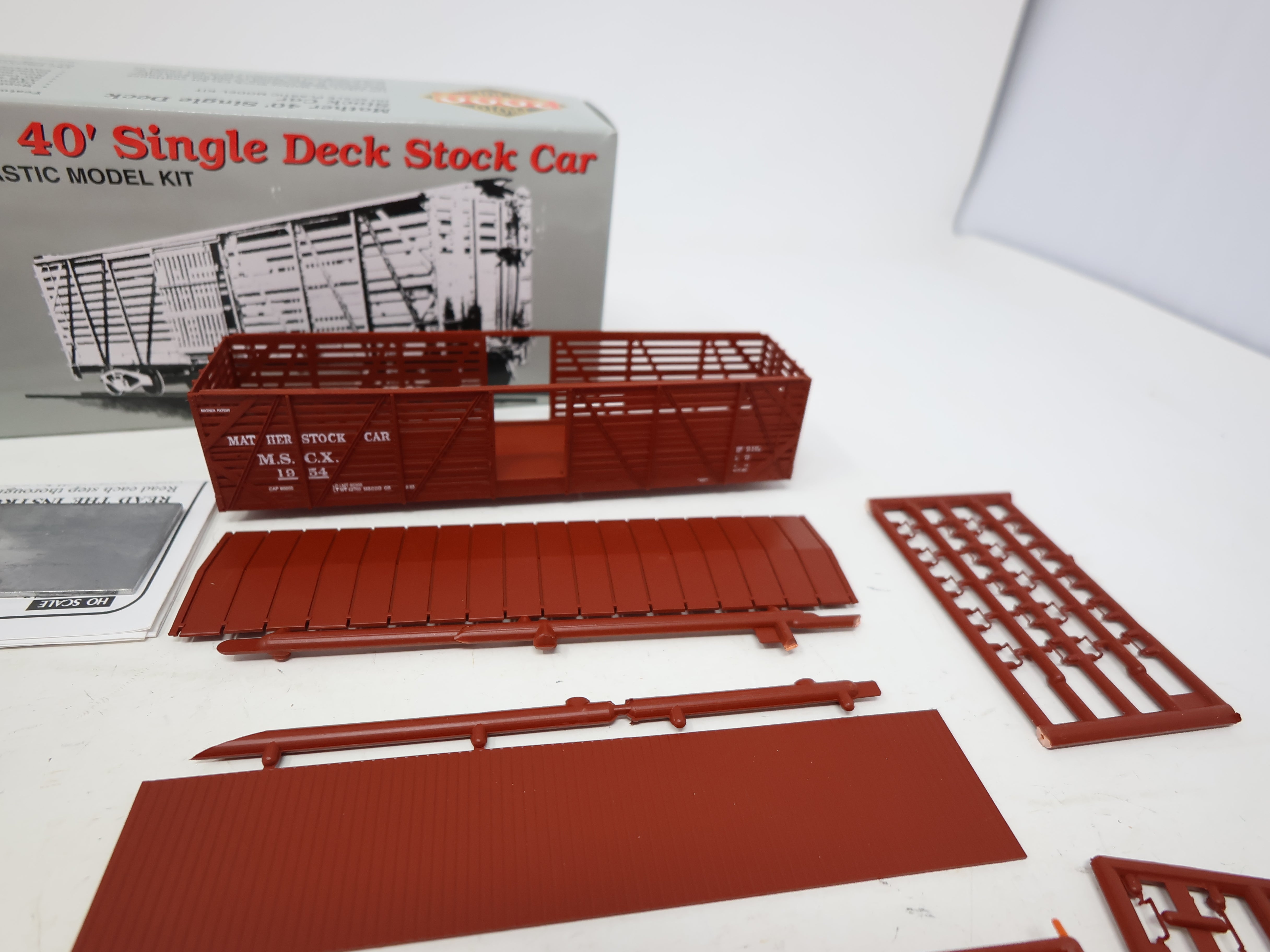 USED Life-Like HO Scale, 40' Single Deck Stock Car, Mather #1954 (KIT)