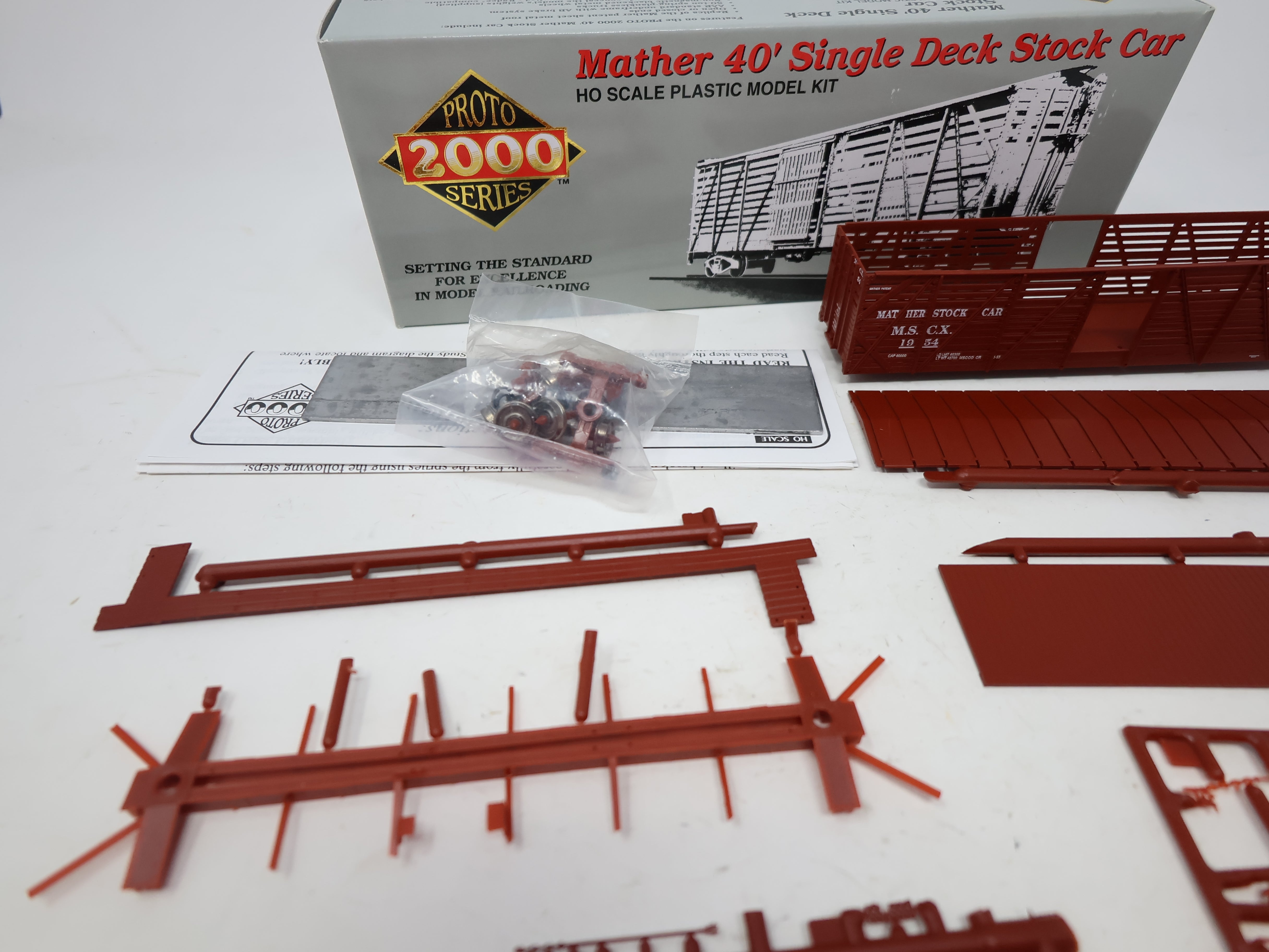 USED Life-Like HO Scale, 40' Single Deck Stock Car, Mather #1954 (KIT)