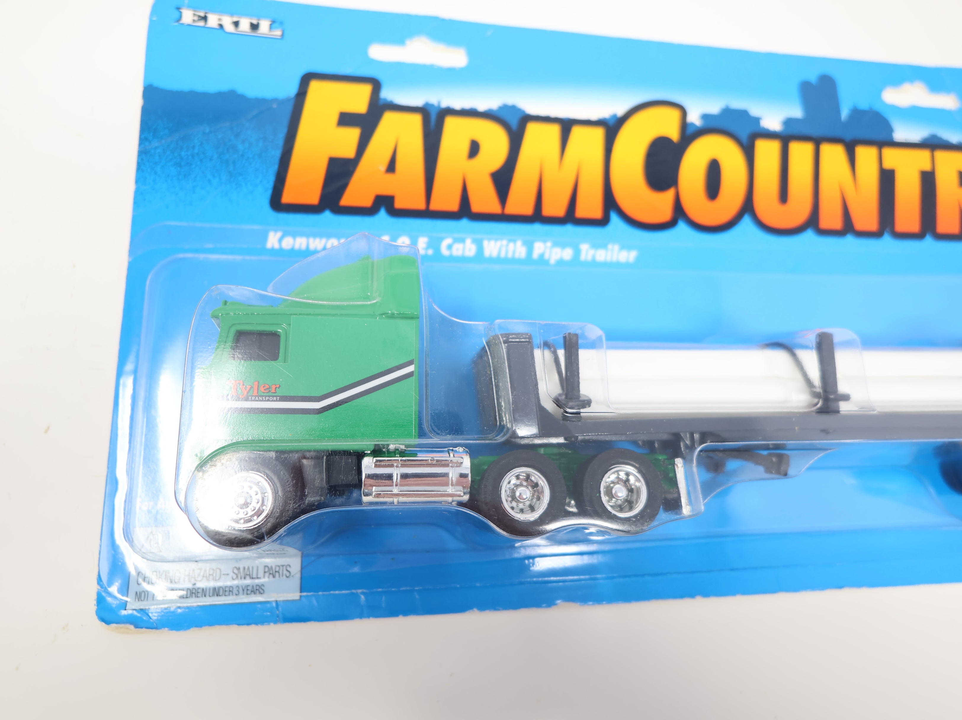 USED ERTL 4248 Kenworth C.O.E. Cab w/ Pipe Trailer Tyler Transport Diecast Metal (Sealed) Farm Country