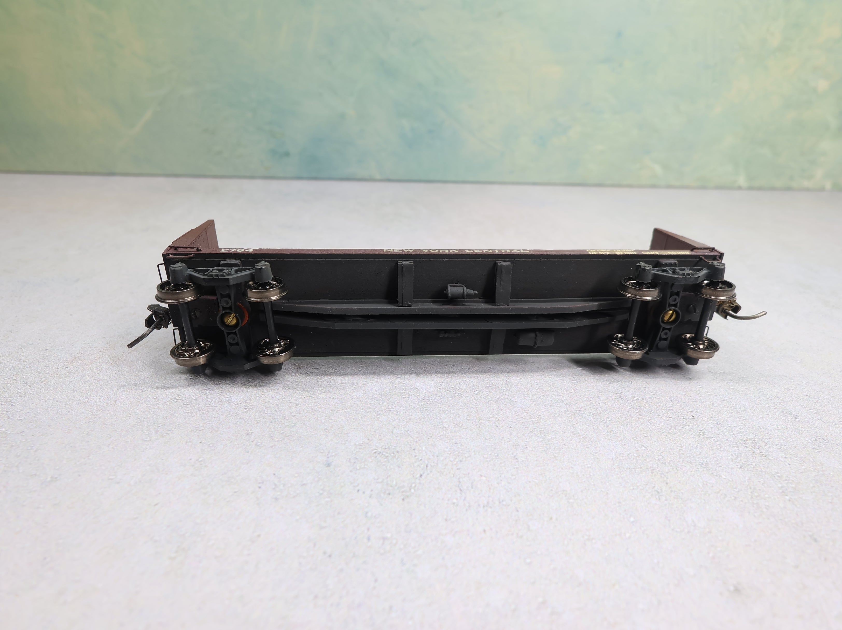 USED HO Scale 41' Bulkhead Flat Car New York Central #2784 Real Wood & Metal Custom