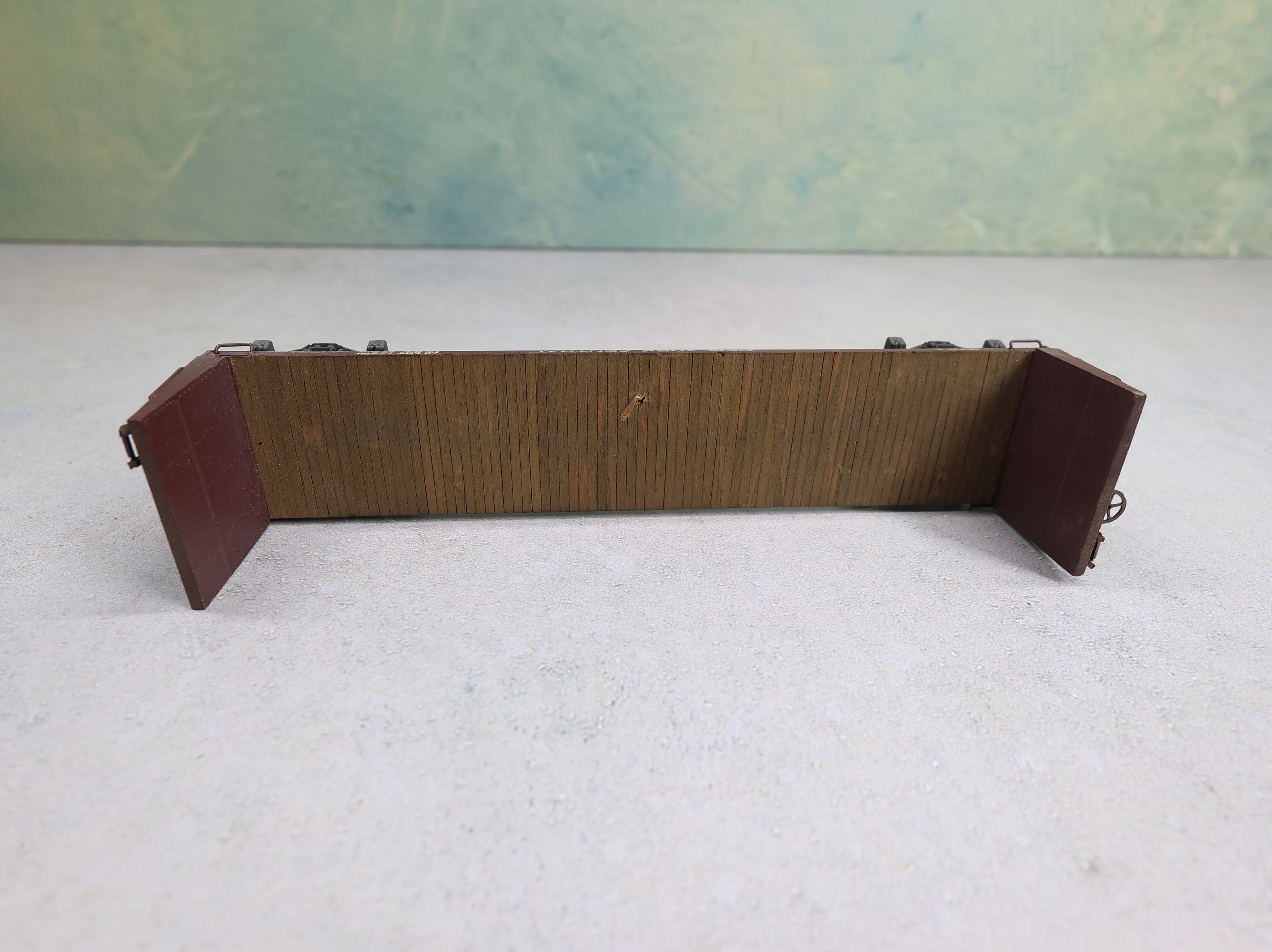 USED HO Scale 41' Bulkhead Flat Car New York Central #2784 Real Wood & Metal Custom