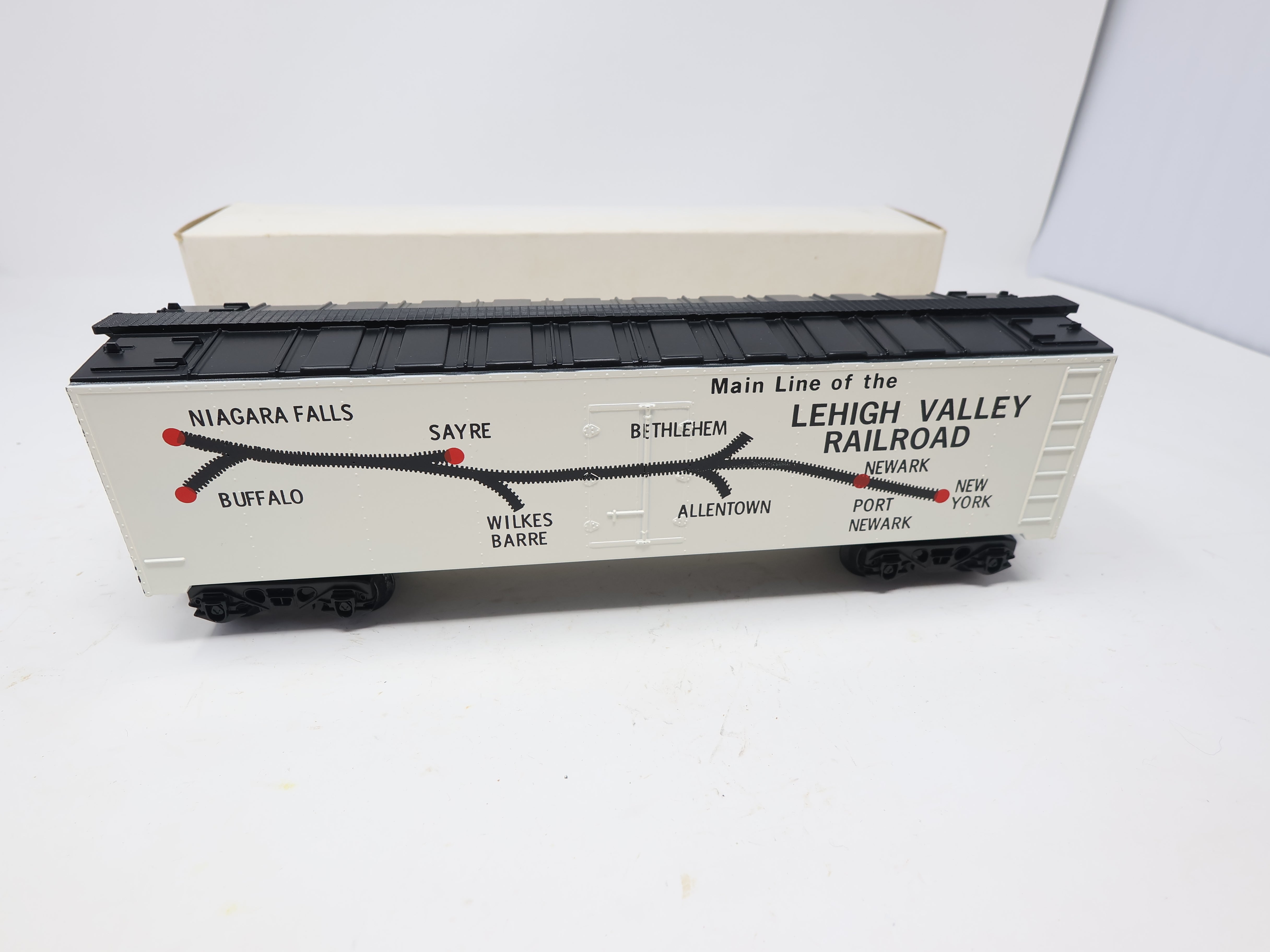 USED O, Box Car Map, Lehigh Valley LV #62587, Franks Roundhouse Custom Painted Car