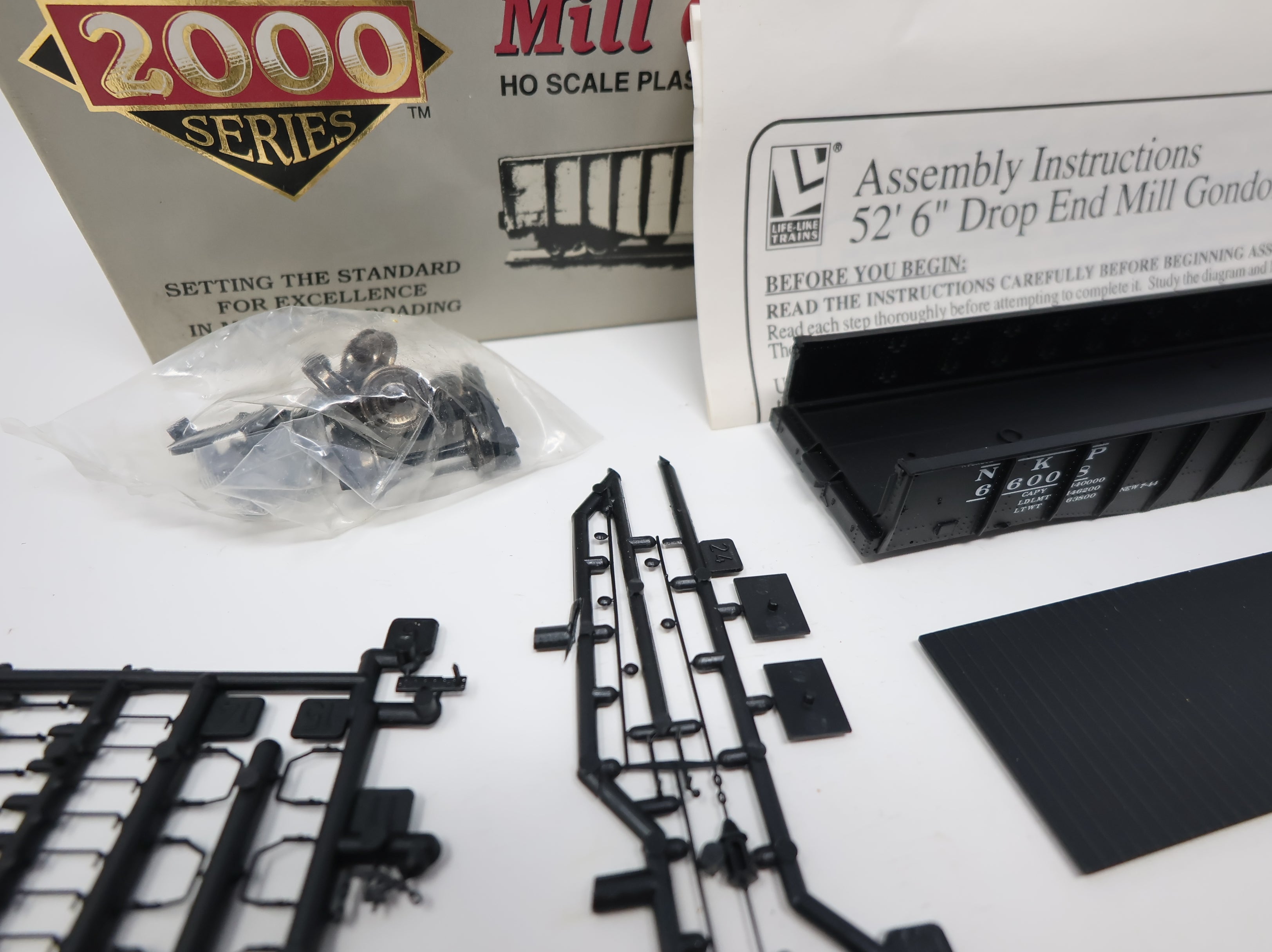 USED Life-Like 8465 HO Scale 52'6" Drop End Mill Gondola Nickel Plate Road NKP #66008 Proto2000 KIT