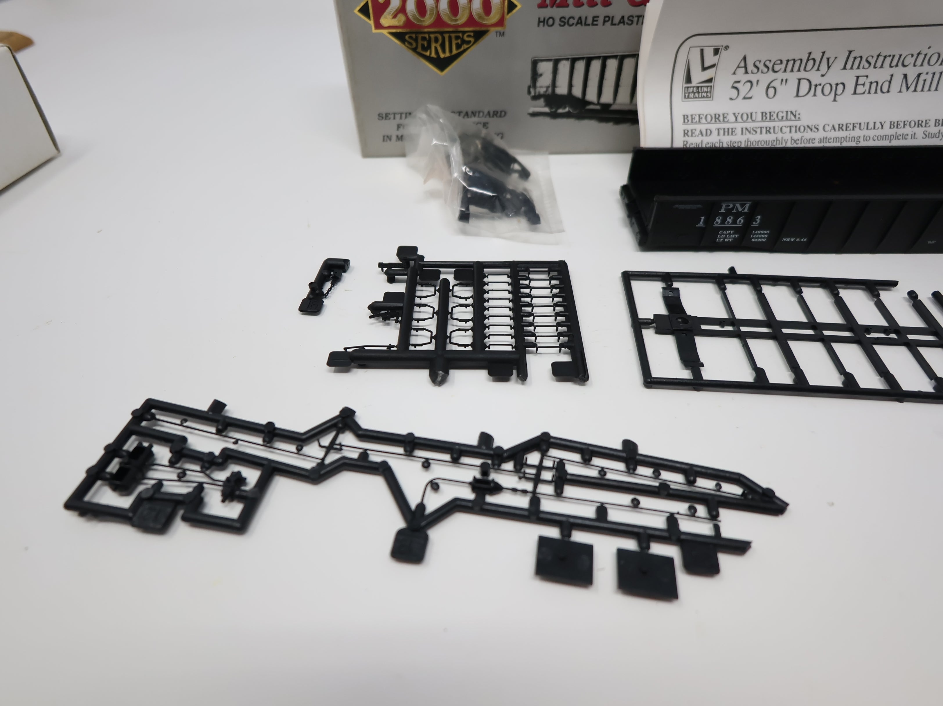 USED Life-Like HO Scale 52'6" Drop End Mill Gondola Pere Marquette PM #18863 Proto2000 KIT