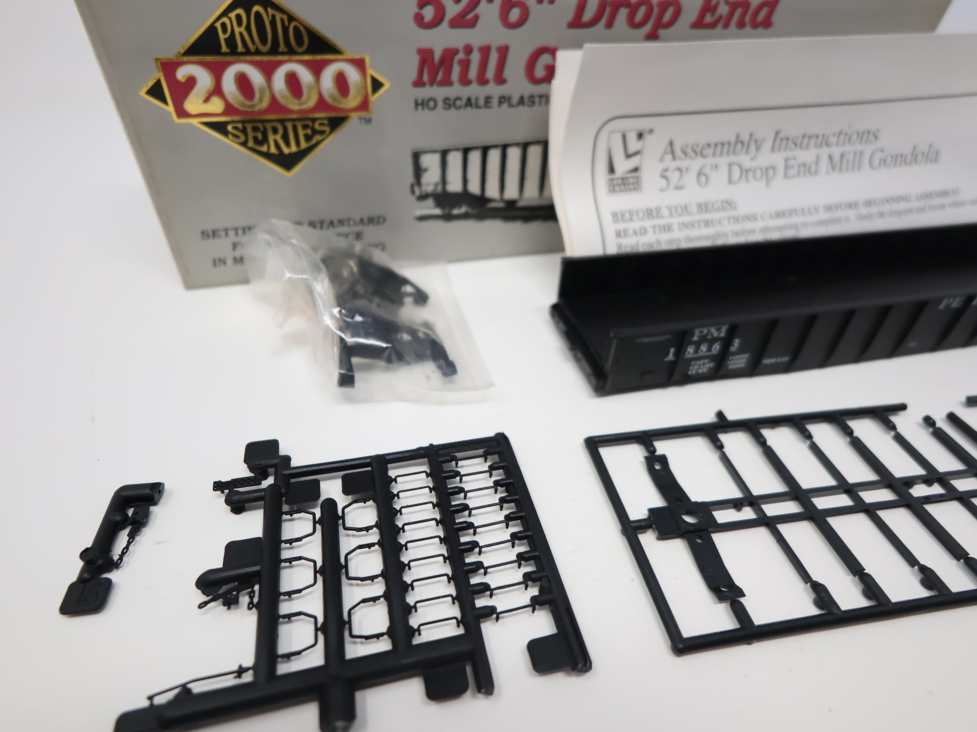 USED Life-Like HO Scale 52'6" Drop End Mill Gondola Pere Marquette PM #18863 Proto2000 KIT