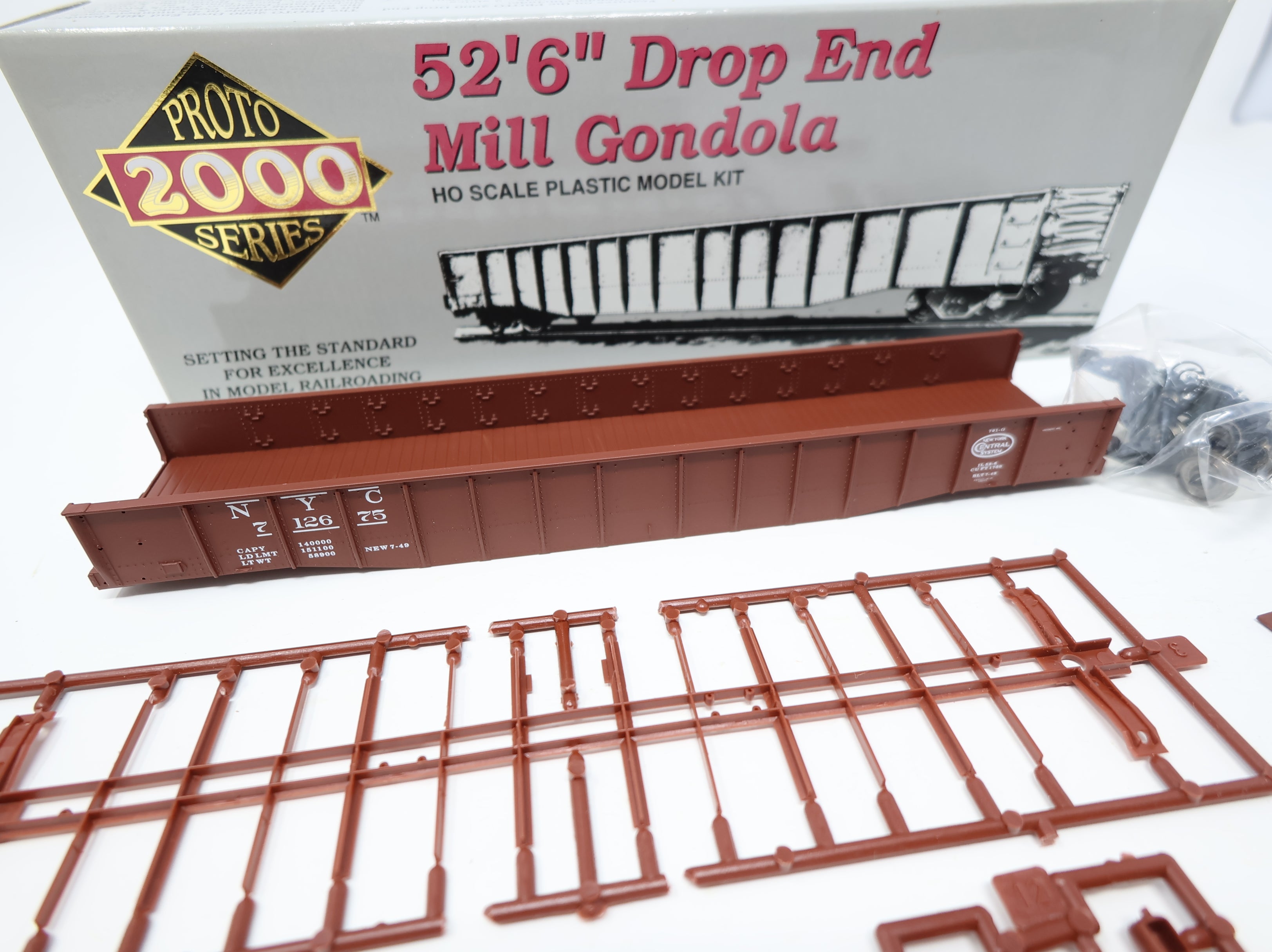 USED Life-Like 21044 HO Scale 52'6" Drop End Mill Gondola New York Central NYC #712675 Proto2000 KIT
